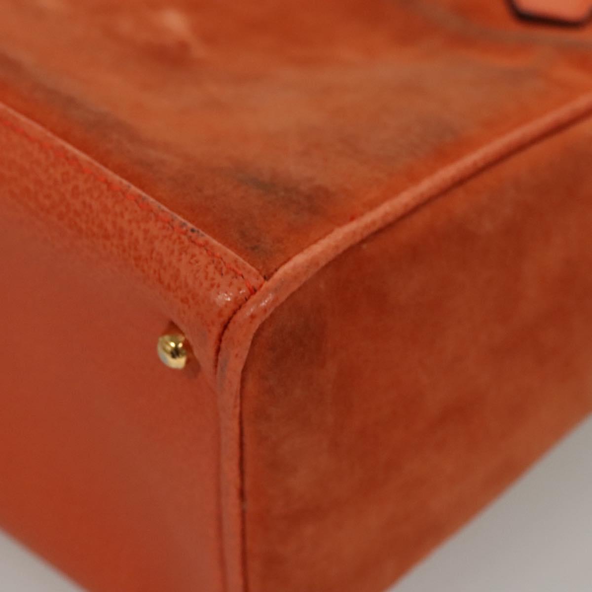 GUCCI Bamboo Hand Bag Suede 2way Orange Gold 000 123 0316 Auth 118353
