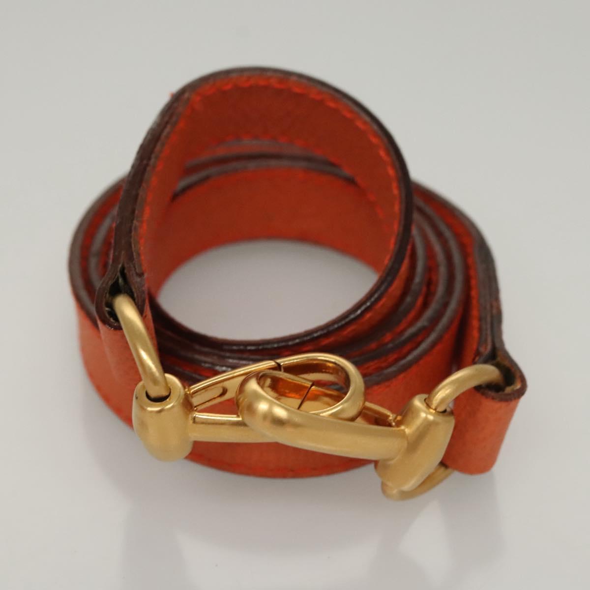 GUCCI Bamboo Hand Bag Suede 2way Orange Gold 000 123 0316 Auth 118353