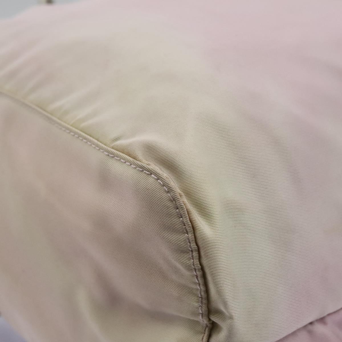 PRADA Hand Bag Nylon Pink Silver Auth 118365