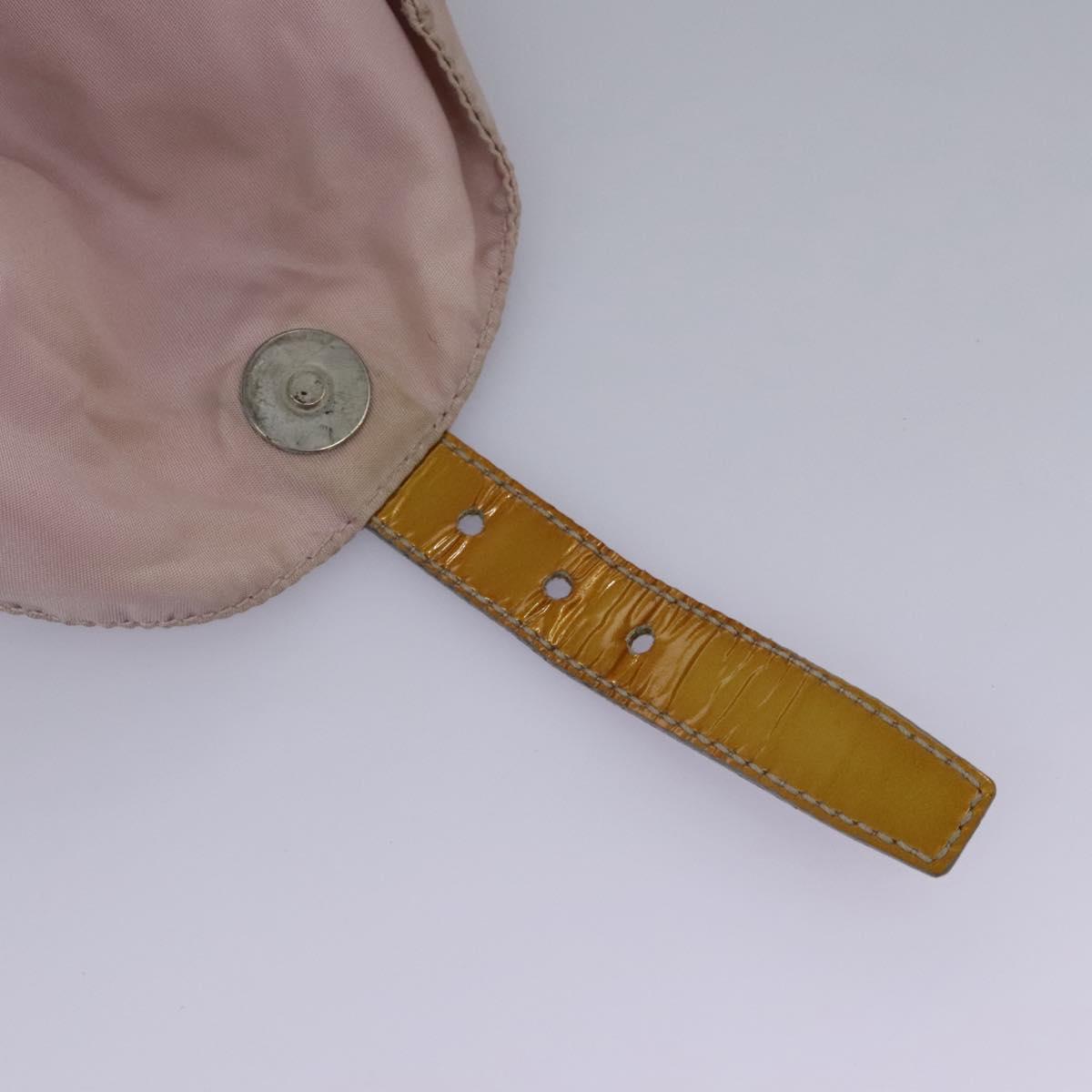 PRADA Hand Bag Nylon Pink Silver Auth 118365