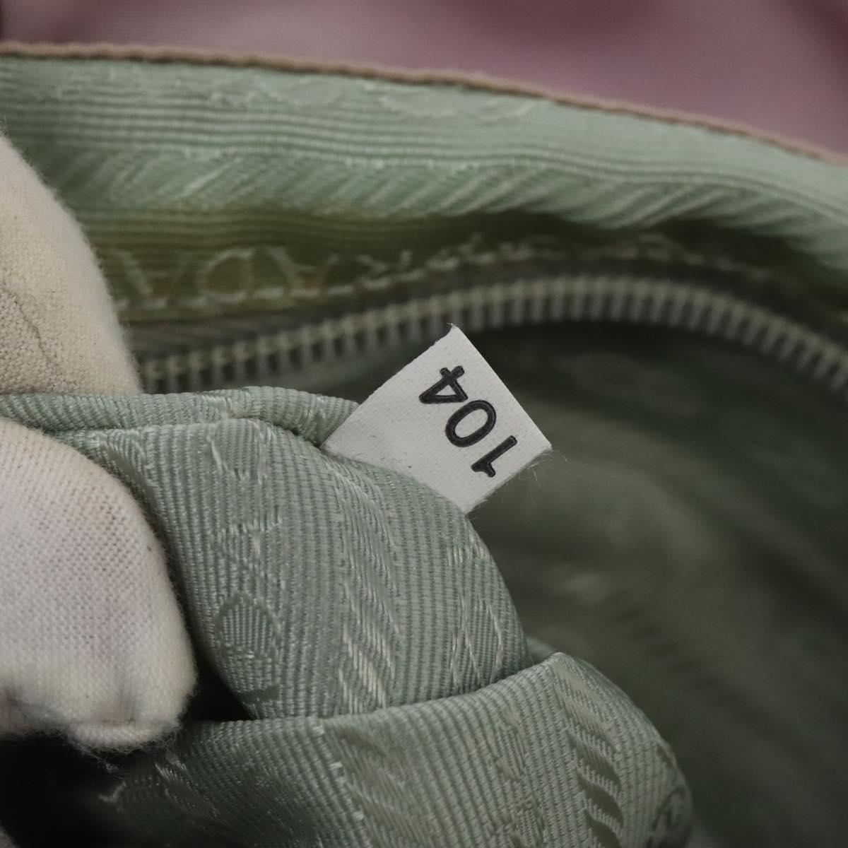 PRADA Hand Bag Nylon Pink Silver Auth 118365