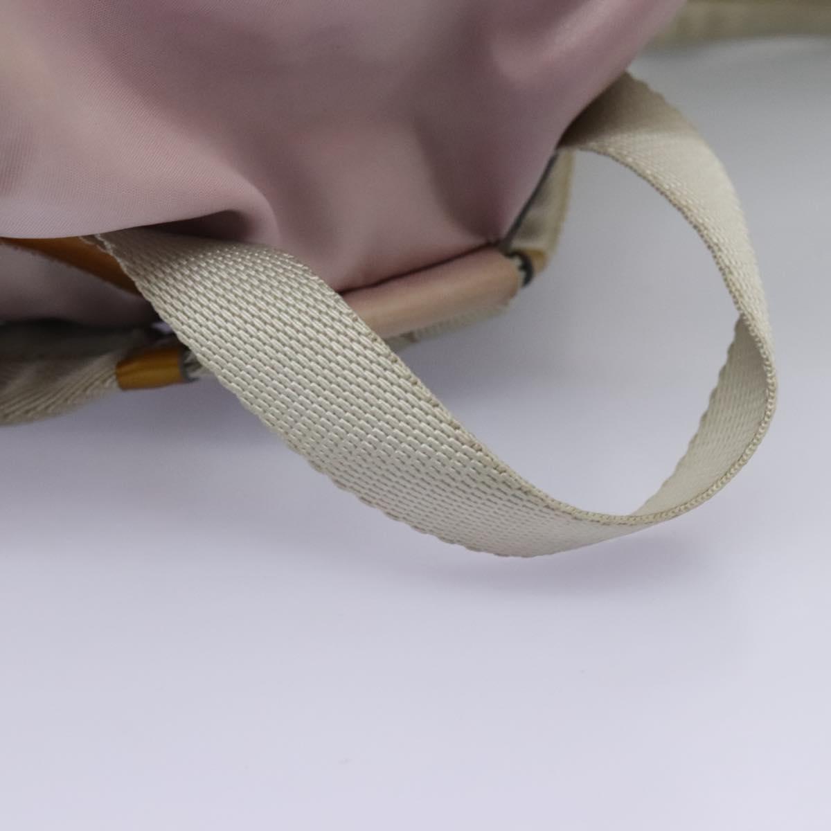 PRADA Hand Bag Nylon Pink Silver Auth 118365
