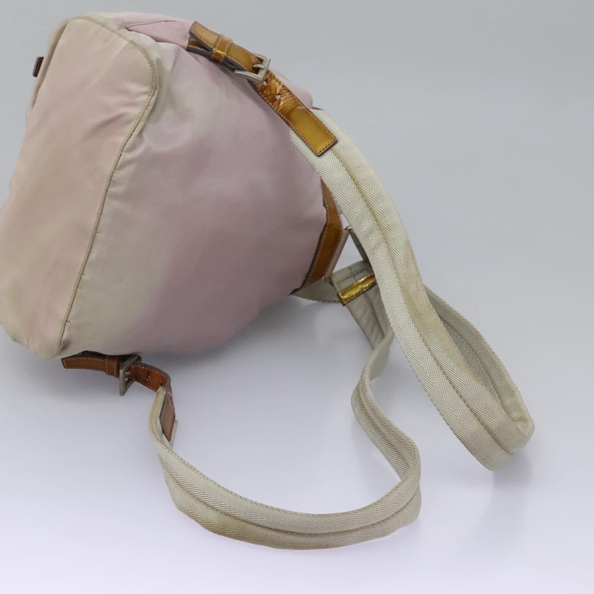 PRADA Hand Bag Nylon Pink Silver Auth 118365