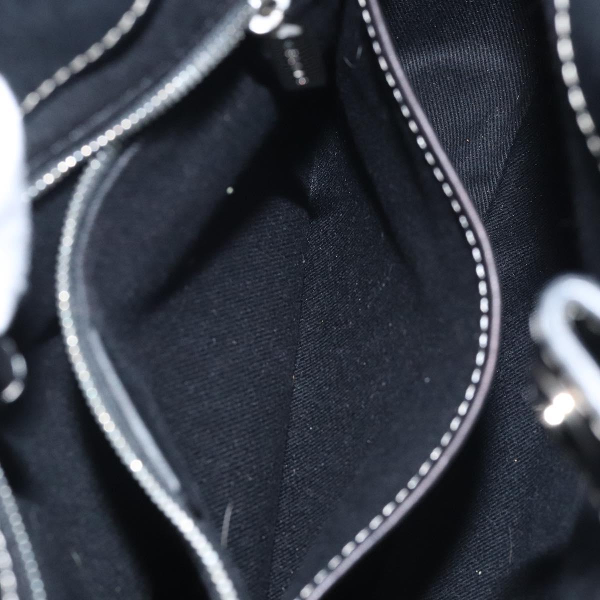 CELINE Macadam Canvas Shoulder Bag Gray Silver Auth 118368