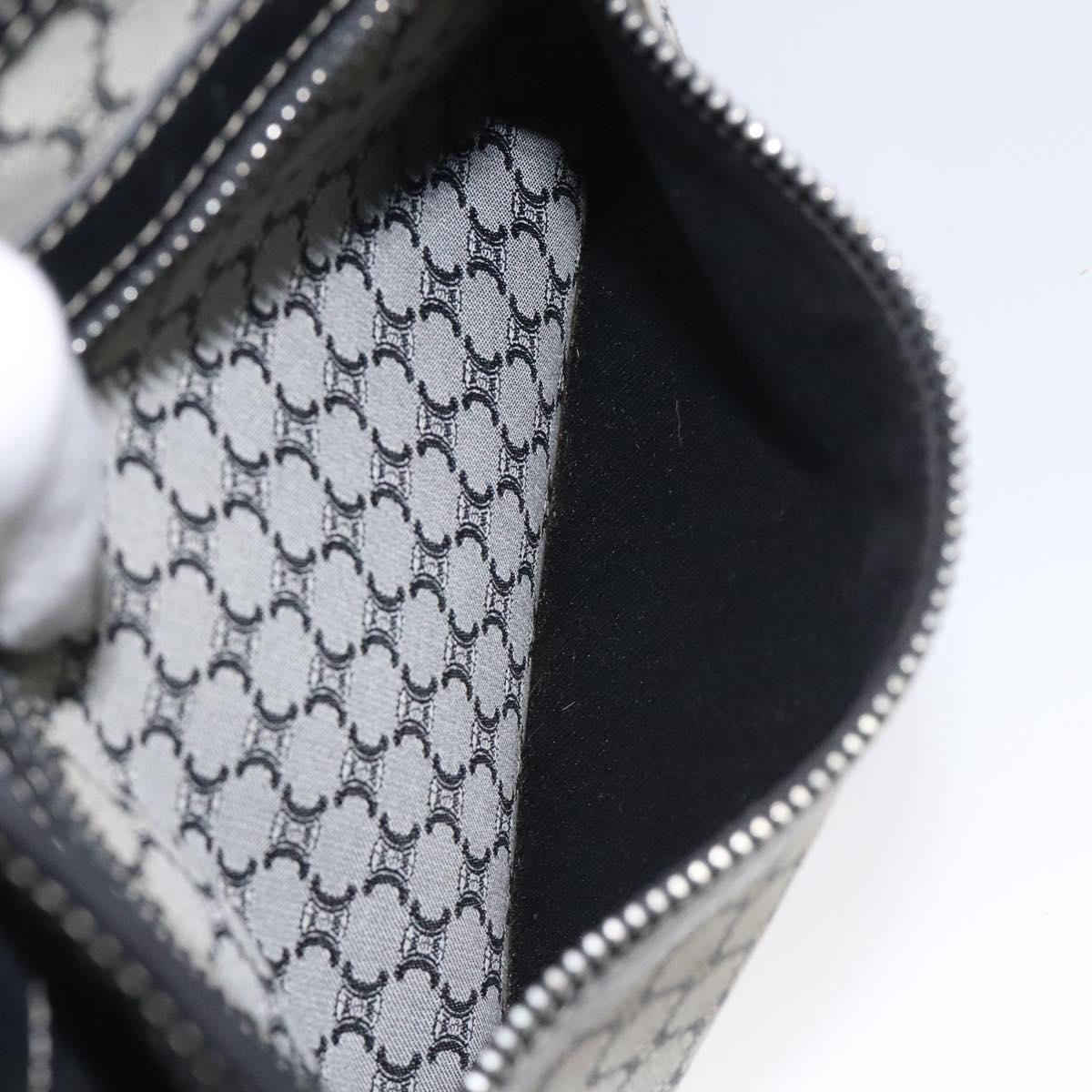 CELINE Macadam Canvas Shoulder Bag Gray Silver Auth 118368