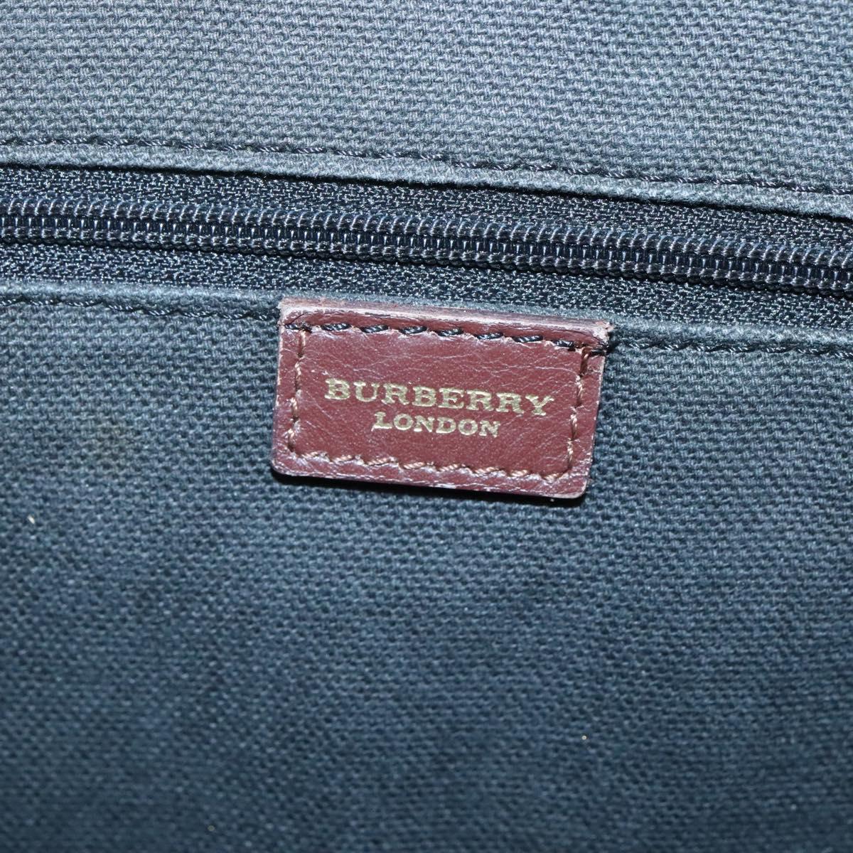 BURBERRY Nova Check Shoulder Bag PVC Beige Gold Auth 118369