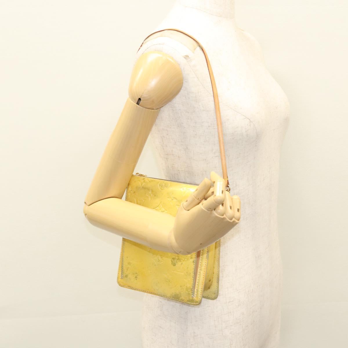 LOUIS VUITTON Monogram Vernis Motto Accessory Pouch Gris M91030 LV Auth 118370