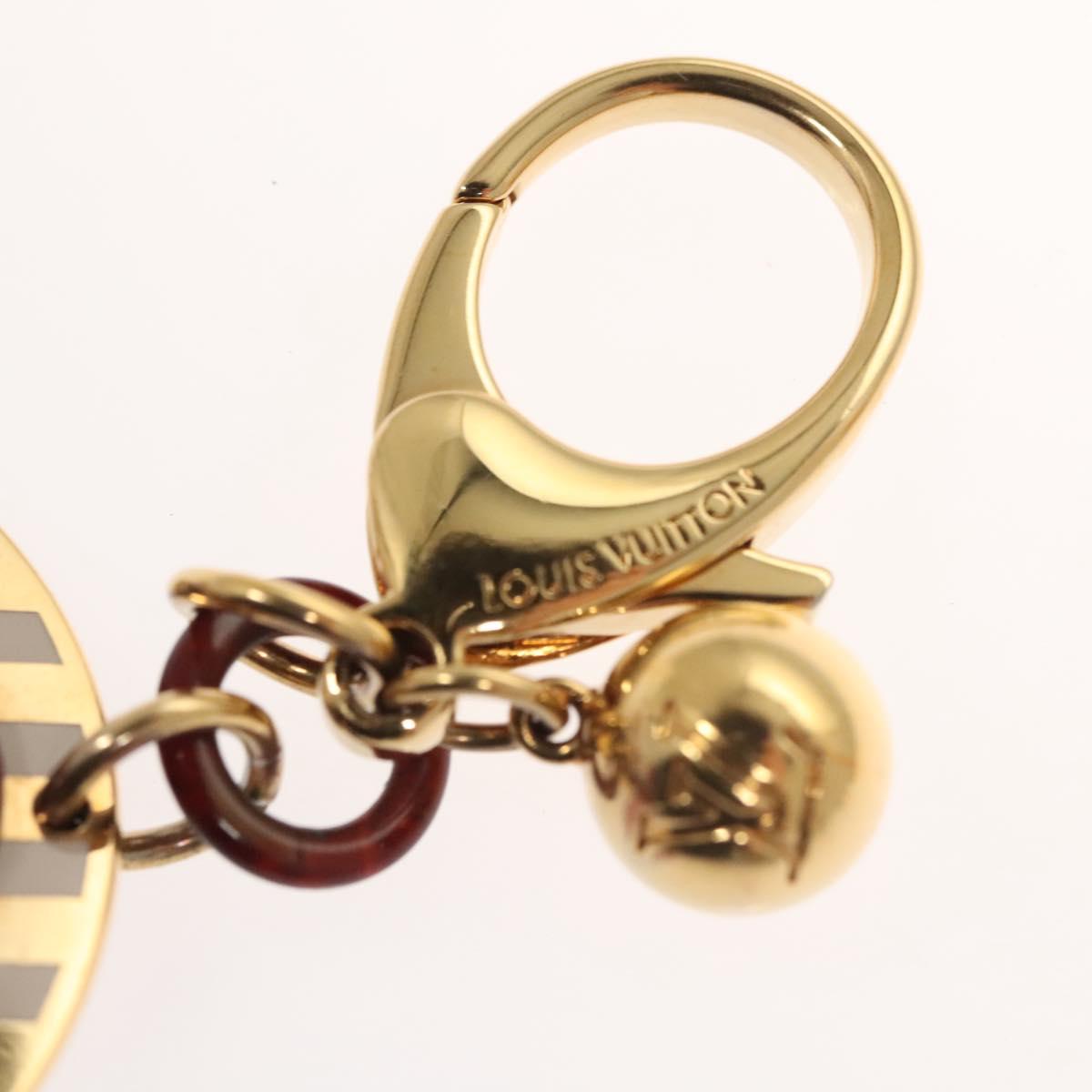 LOUIS VUITTON Monogram Rayure Bijoux Sac Key Holder Gold M66464 LV Auth 118380