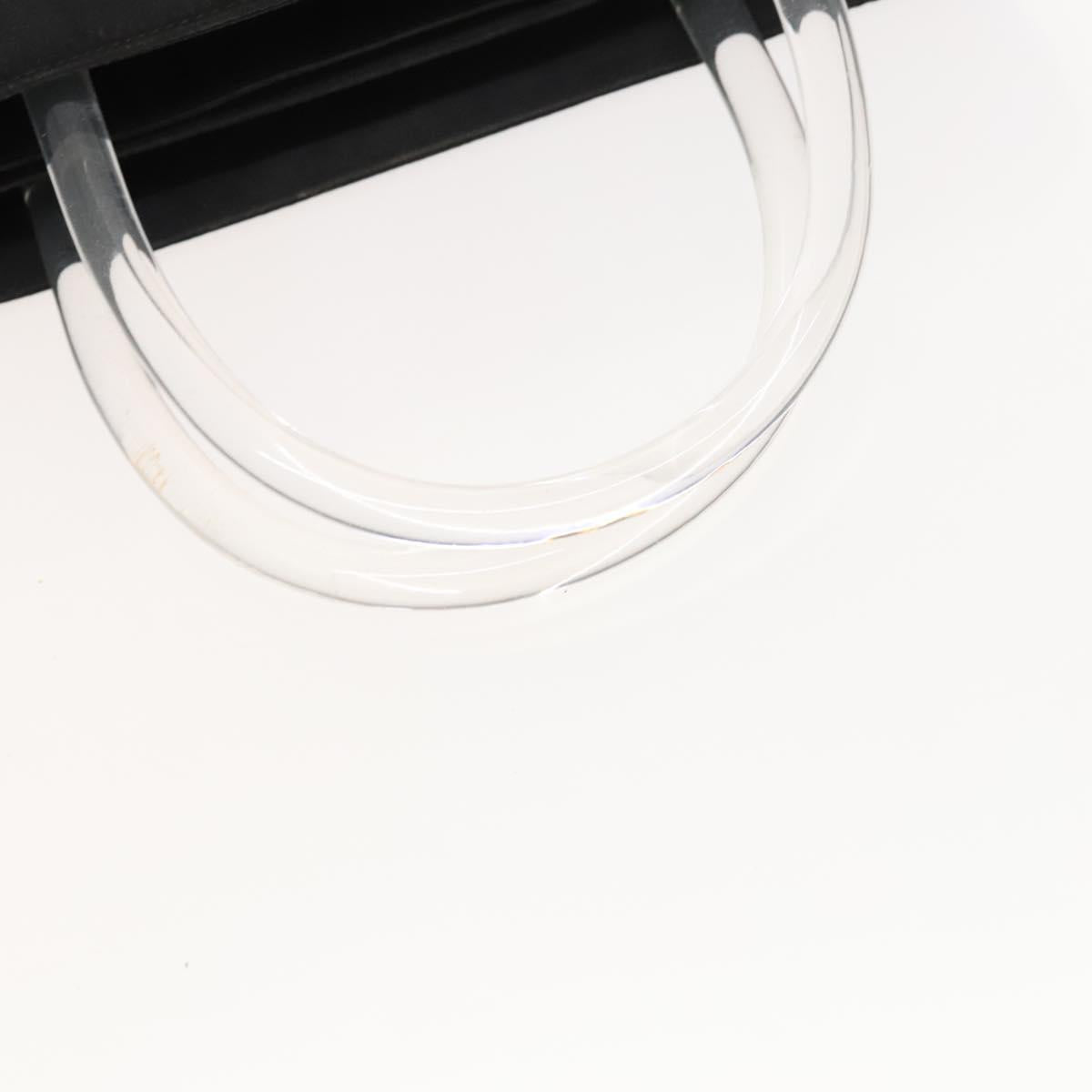 PRADA Hand Bag Nylon Black Silver Auth 118383