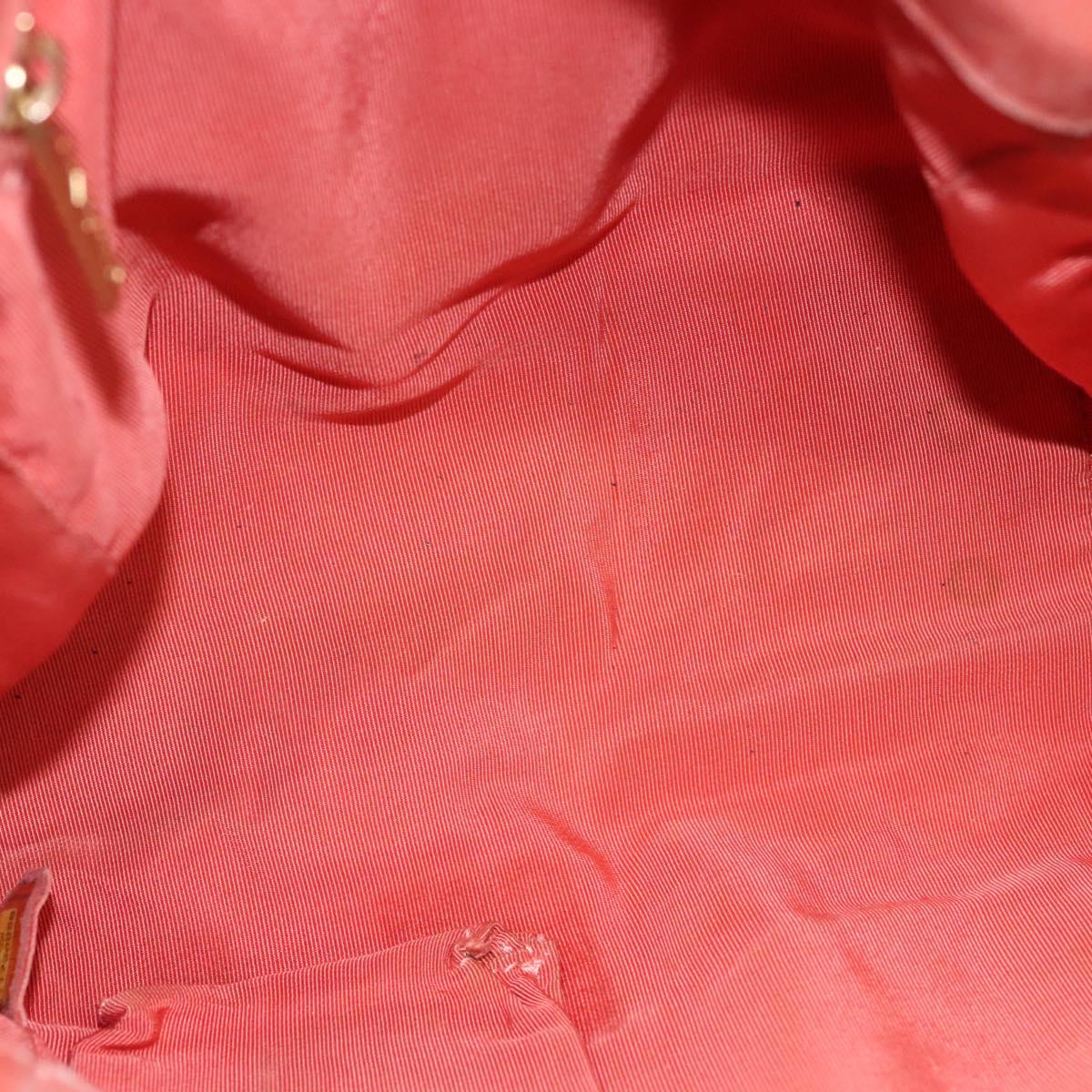 CHANEL Chain Shoulder Bag Cotton Pink Gold CC Auth 118390