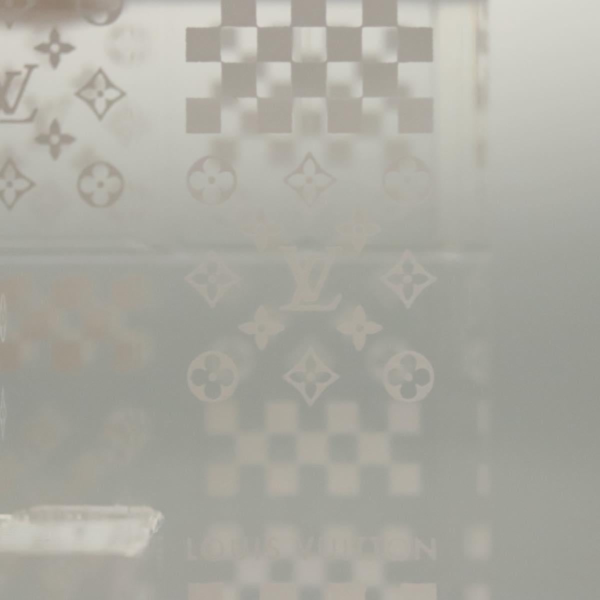 LOUIS VUITTON Paperweight 3D Paper Weight Crystal glass Clear LV Auth 118434