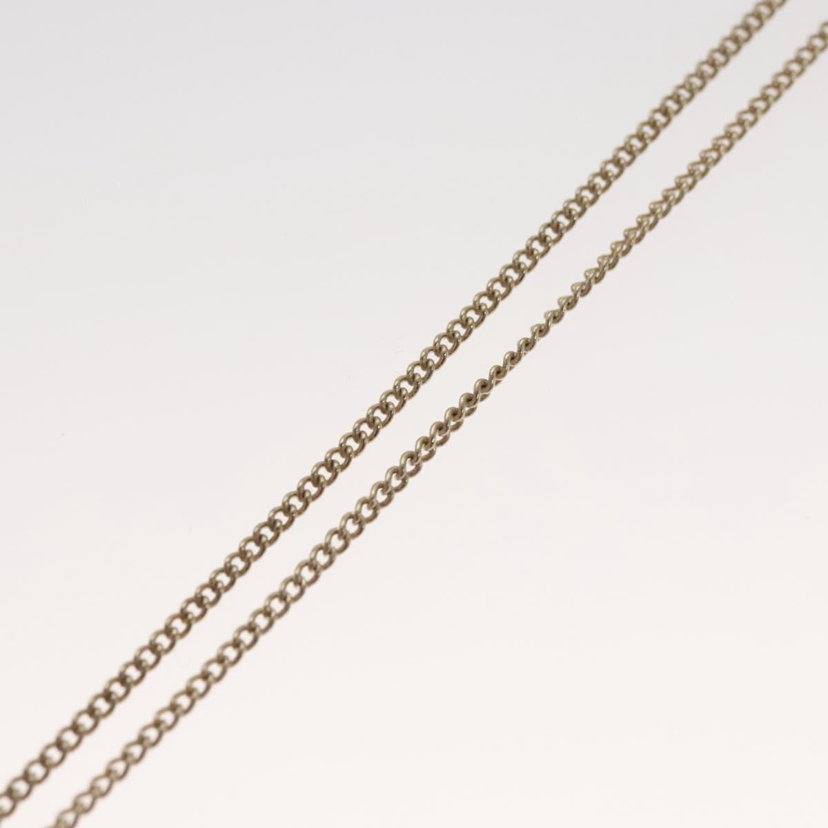 CHANEL Bike Necklace metal Silver CC Auth 118435