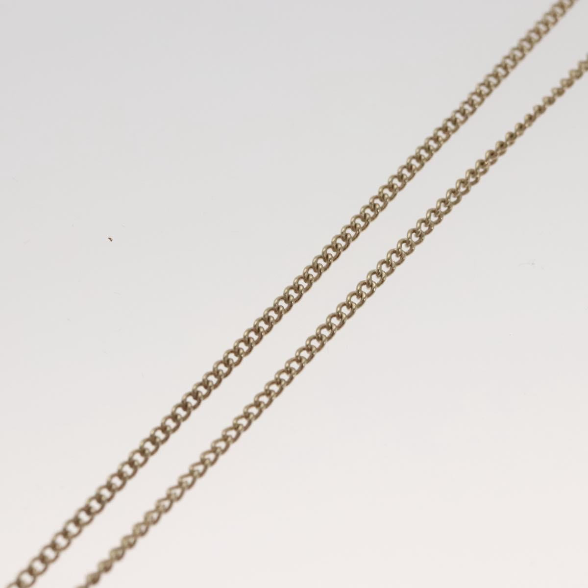 CHANEL Bike Necklace metal Silver CC Auth 118435