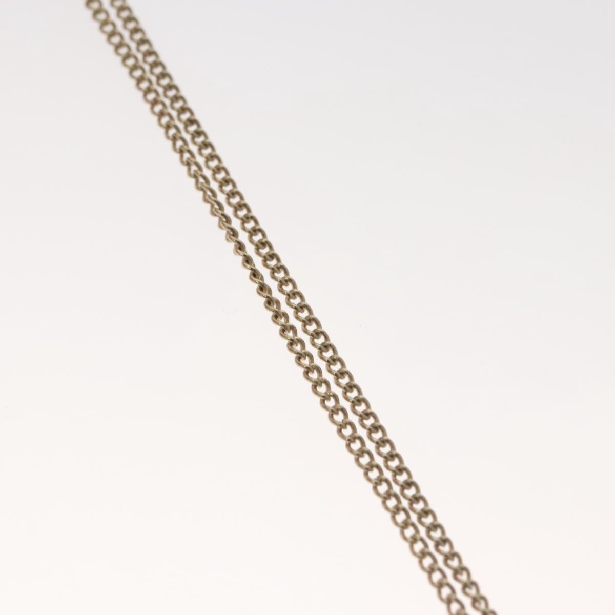 CHANEL Bike Necklace metal Silver CC Auth 118435