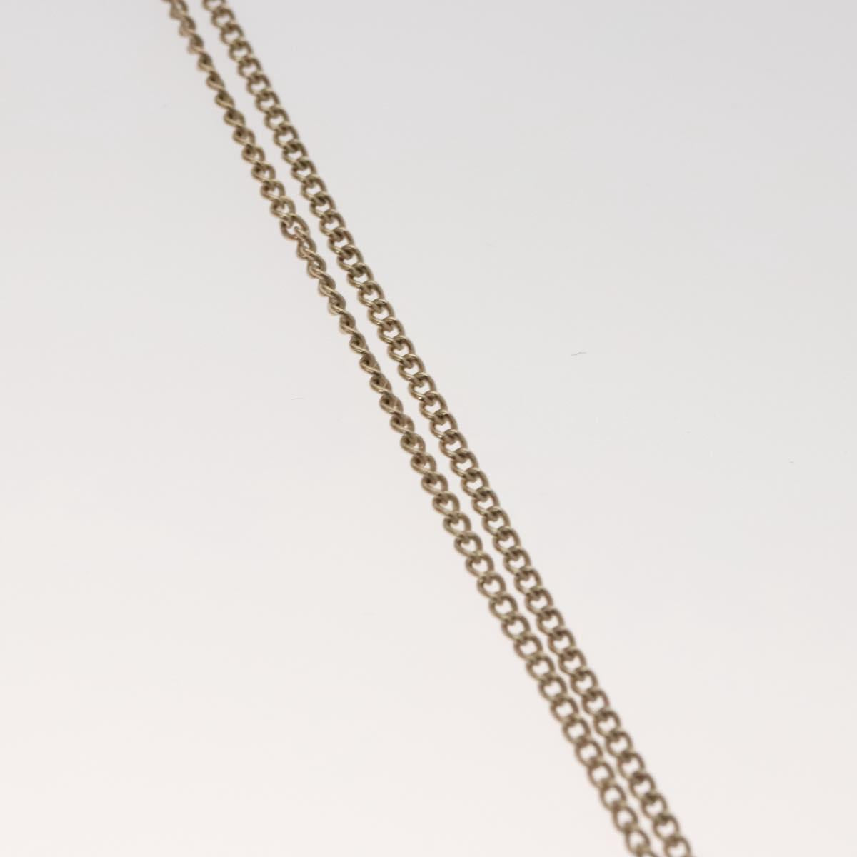 CHANEL Bike Necklace metal Silver CC Auth 118435