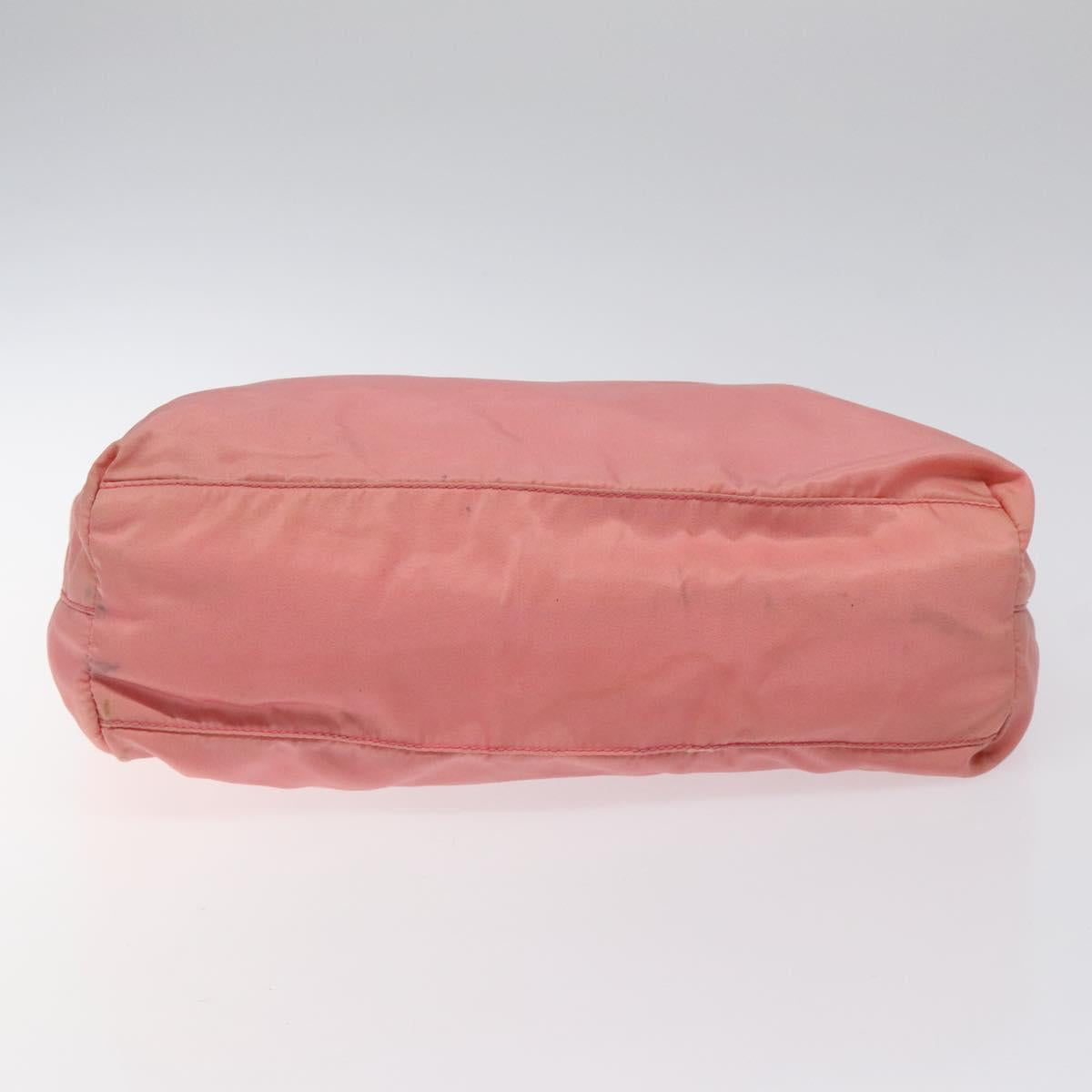 PRADA Tote Bag Nylon Pink Silver Auth 118456