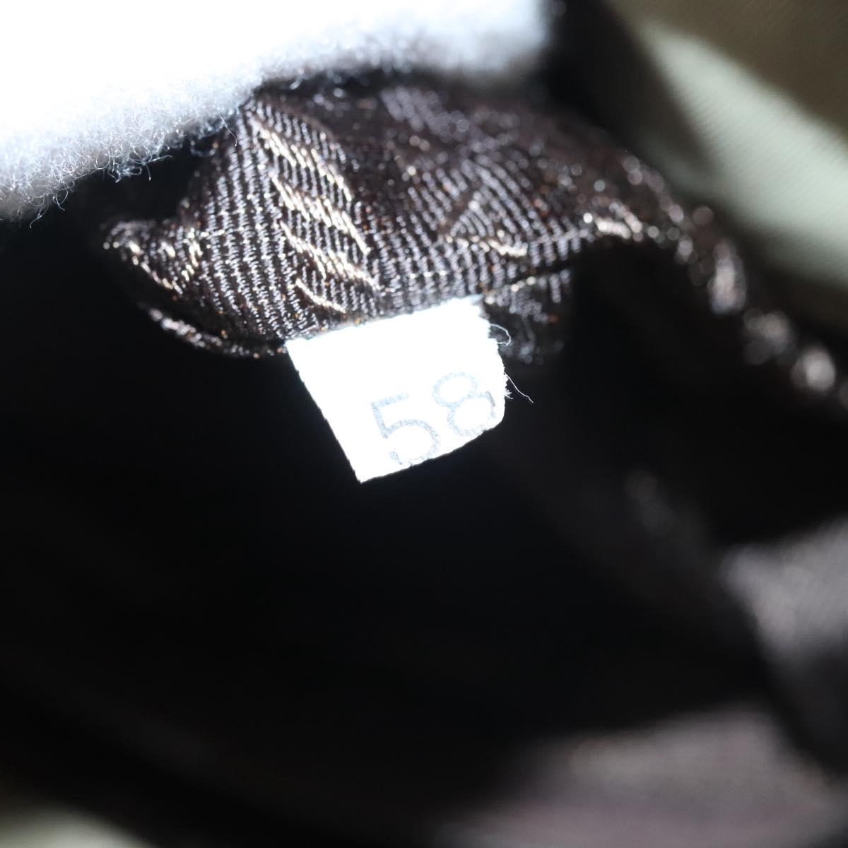 PRADA Tote Bag Nylon Khaki Silver Auth 118457