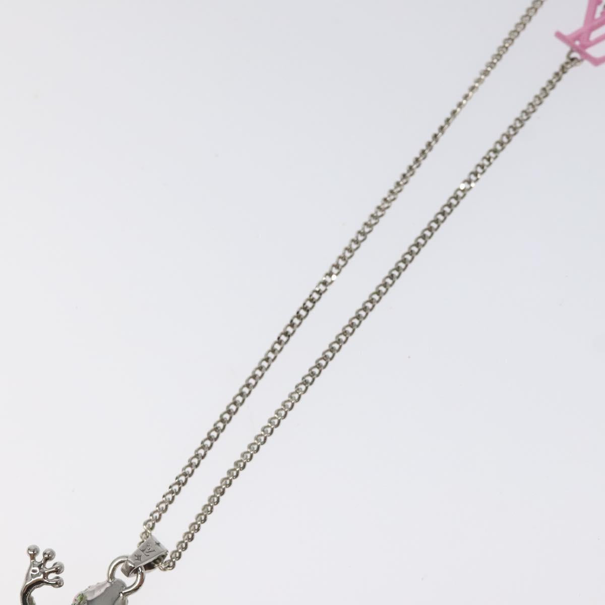 LOUIS VUITTON Collier LV Crazy Animals Frog Necklace Silver MP3390 Auth 118462