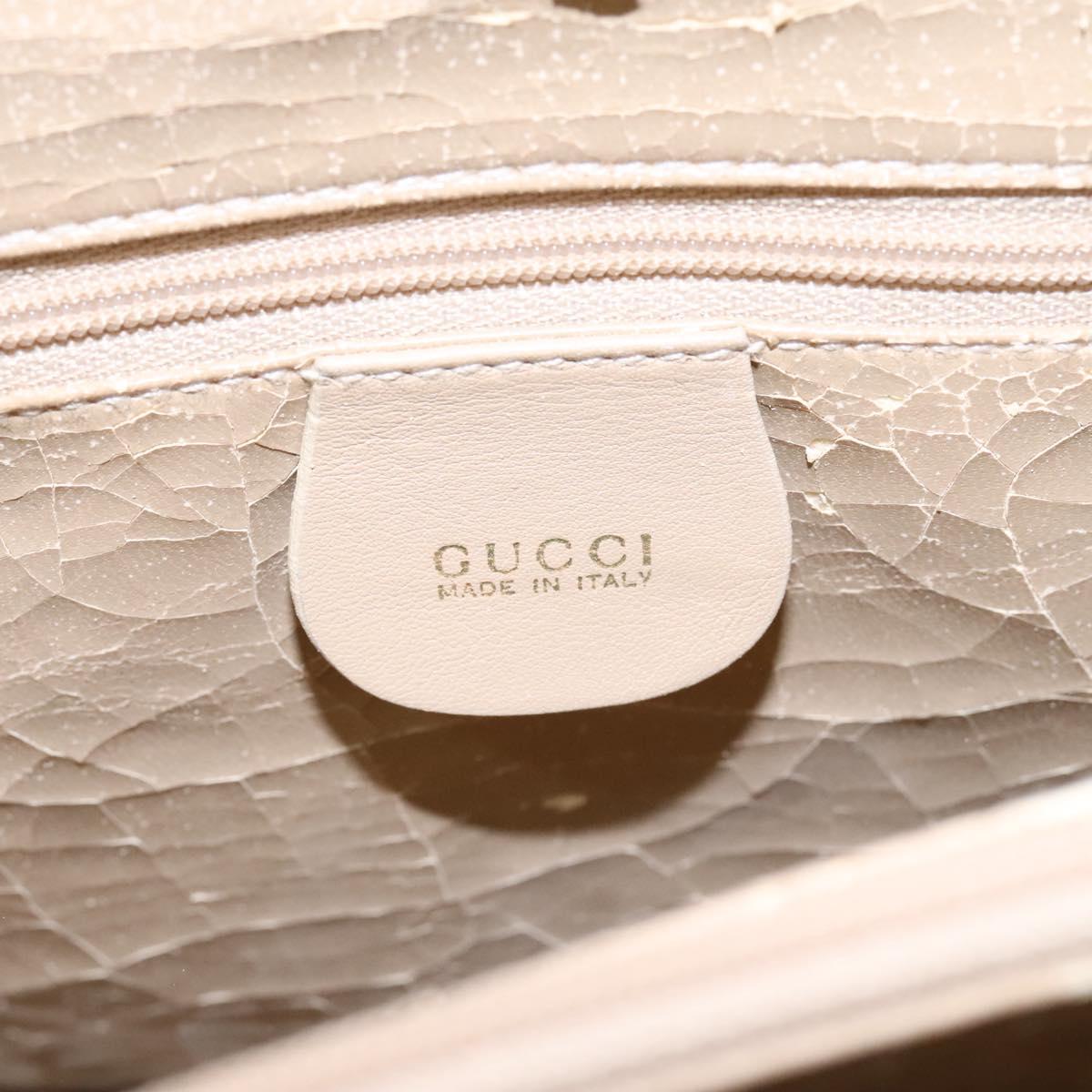 GUCCI Bamboo Hand Bag Leather 2way Beige Gold 002 2855 0322 0 Auth 118505