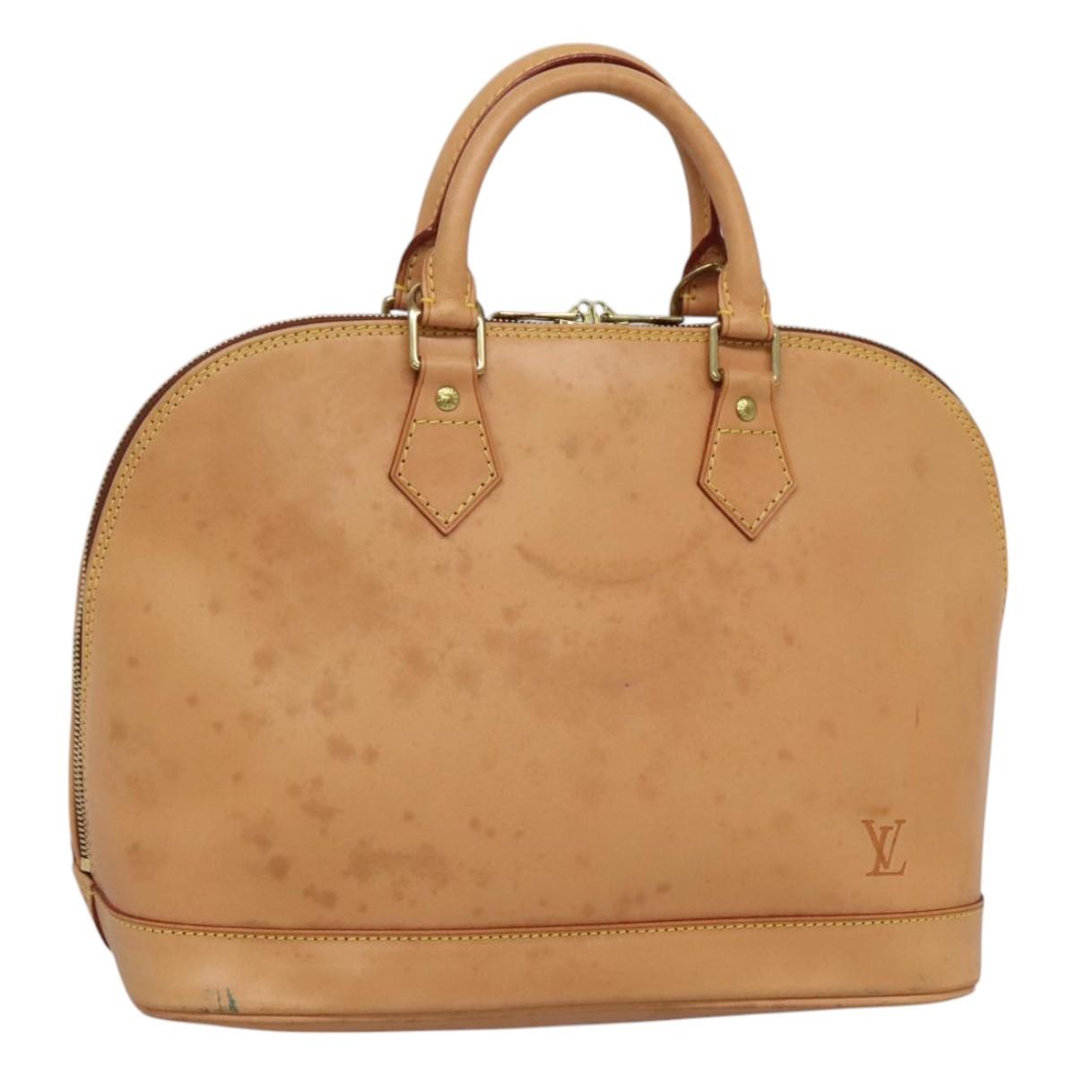 LOUIS VUITTON Nomad leather Alma Hand Bag Beige M85000 LV Auth 118529