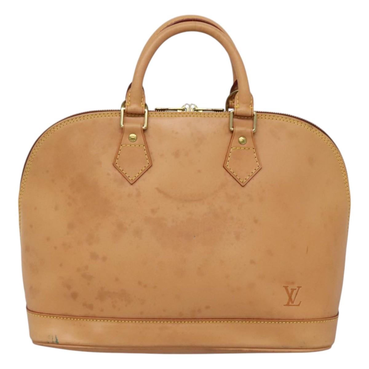 LOUIS VUITTON Nomad leather Alma Hand Bag Beige M85000 LV Auth 118529