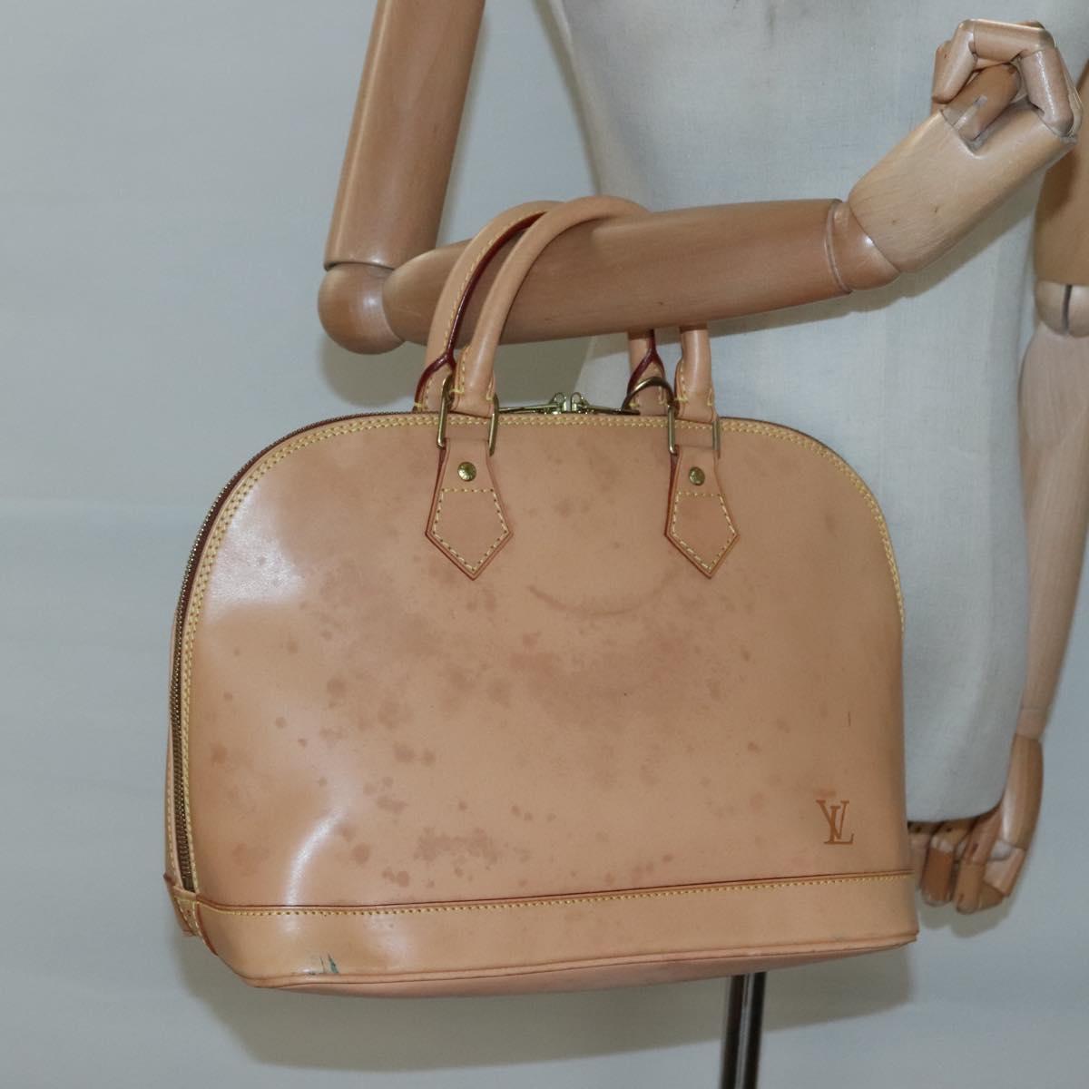 LOUIS VUITTON Nomad leather Alma Hand Bag Beige M85000 LV Auth 118529