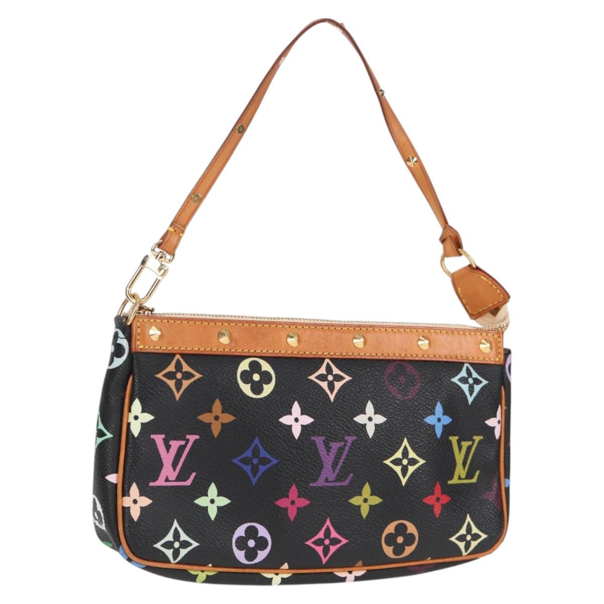 LOUIS VUITTON Monogram Multicolor Pochette Accessoires Black M92648 Auth 118531M
