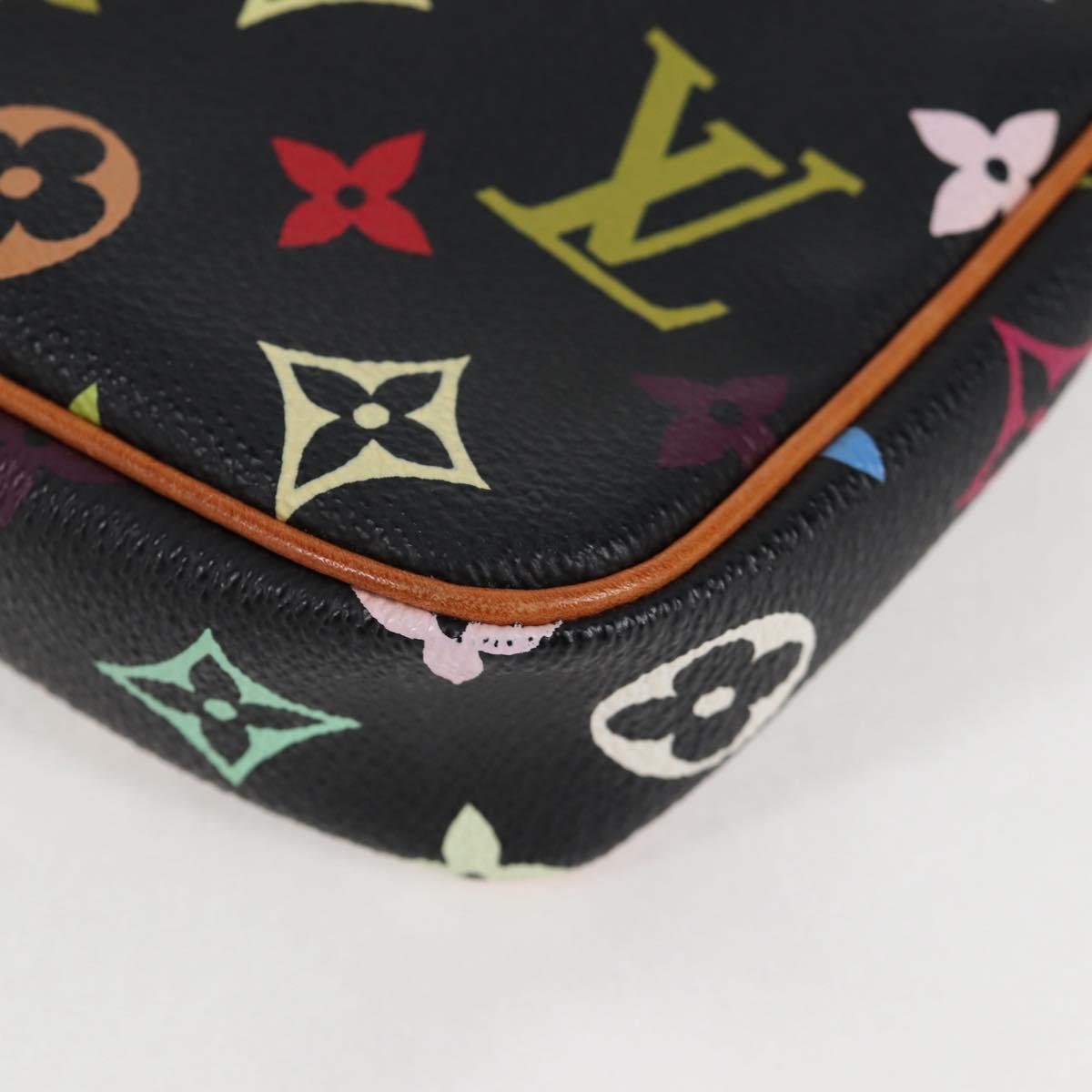 LOUIS VUITTON Monogram Multicolor Pochette Accessoires Black M92648 Auth 118531SAM