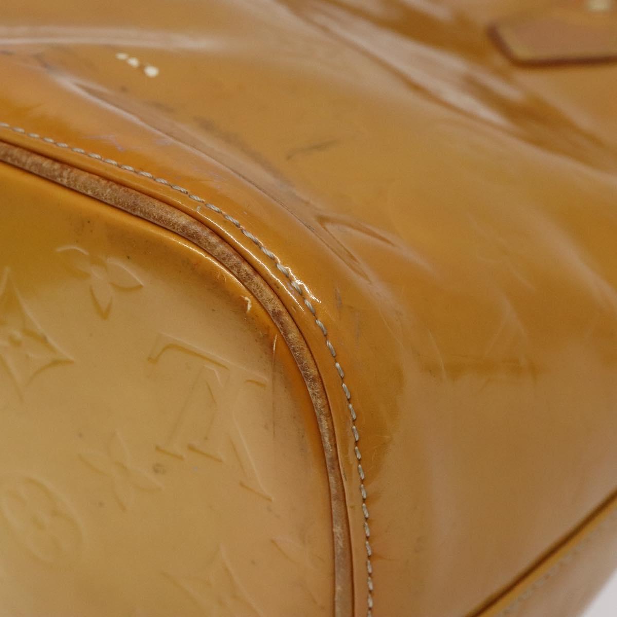 LOUIS VUITTON Monogram Vernis Houston Hand Bag Beige M91004 LV Auth 118545