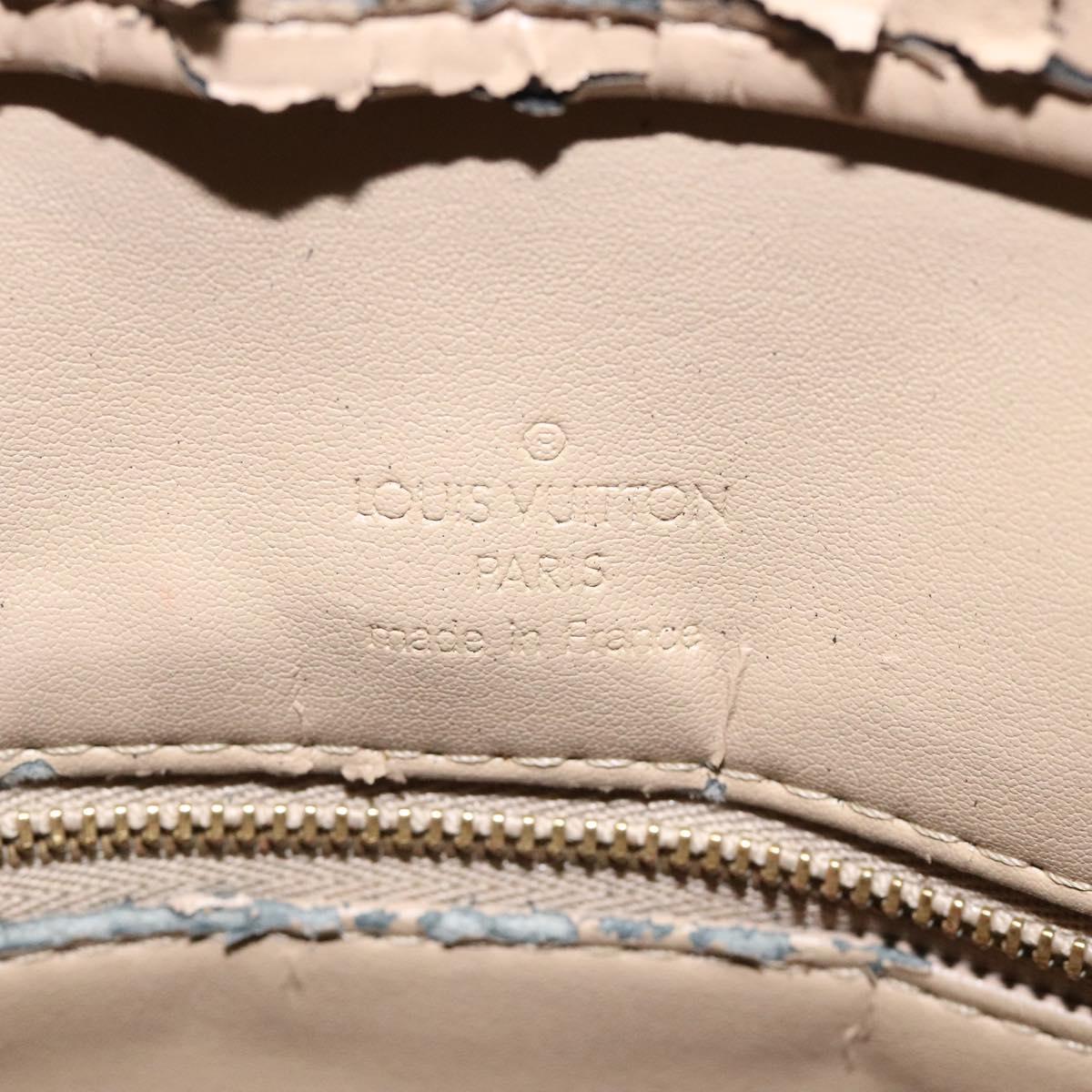 LOUIS VUITTON Monogram Vernis Houston Hand Bag Beige M91004 LV Auth 118545