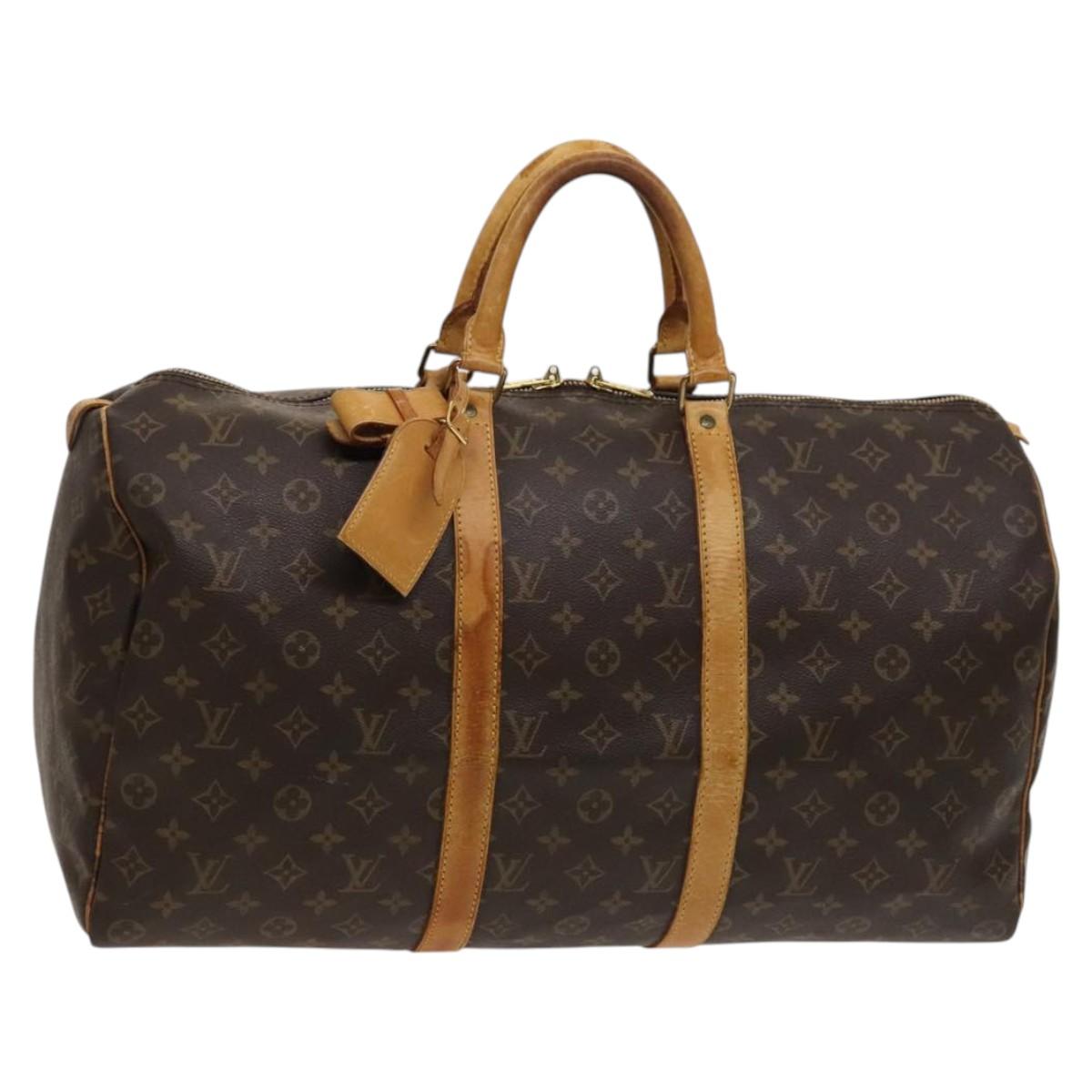 LOUIS VUITTON Monogram Keepall 50 Boston Bag M41426 LV Auth 118549