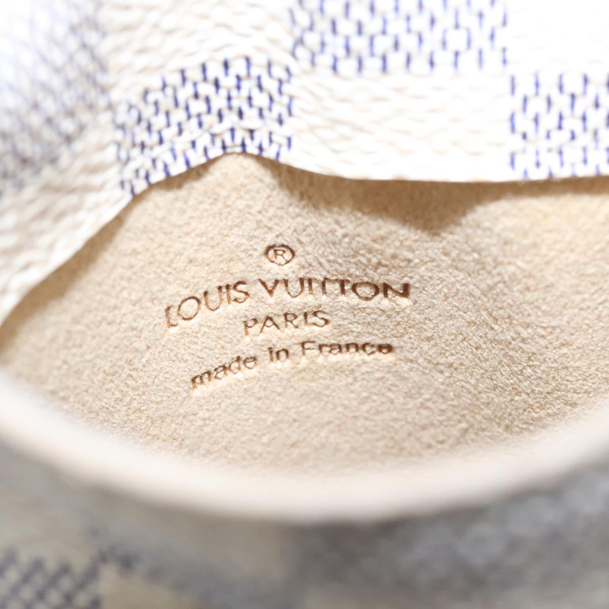 LOUIS VUITTON Damier Azur Etui A Lunettes MM Glasses Case N60025 LV Auth 118558
