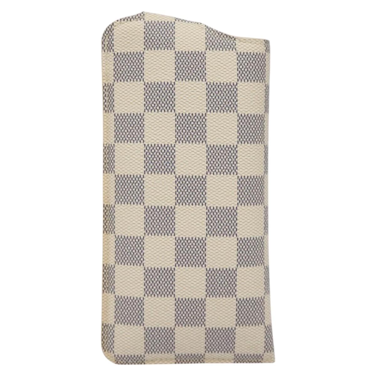 LOUIS VUITTON Damier Azur Etui A Lunettes MM Glasses Case N60025 LV Auth 118558
