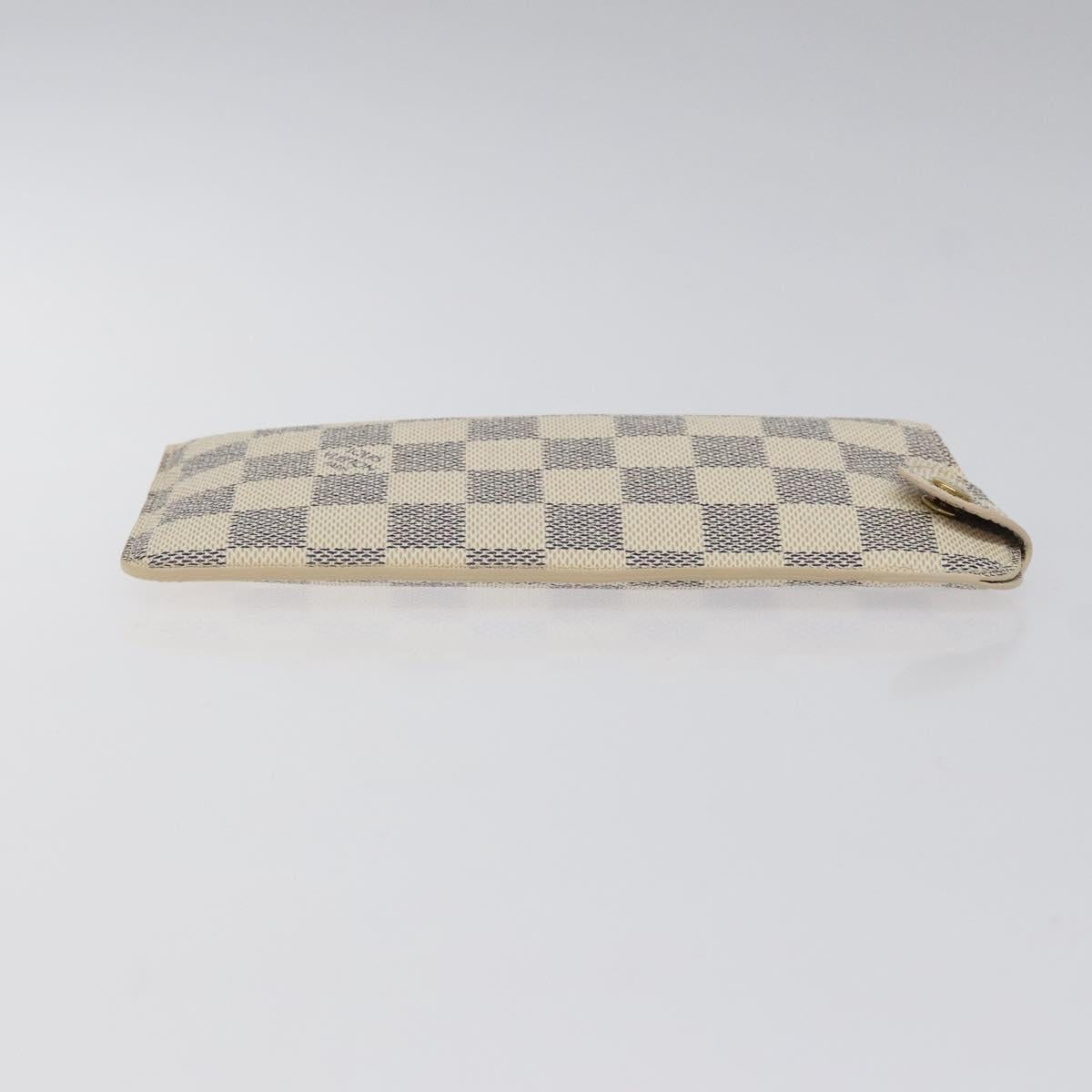 LOUIS VUITTON Damier Azur Etui A Lunettes MM Glasses Case N60025 LV Auth 118558