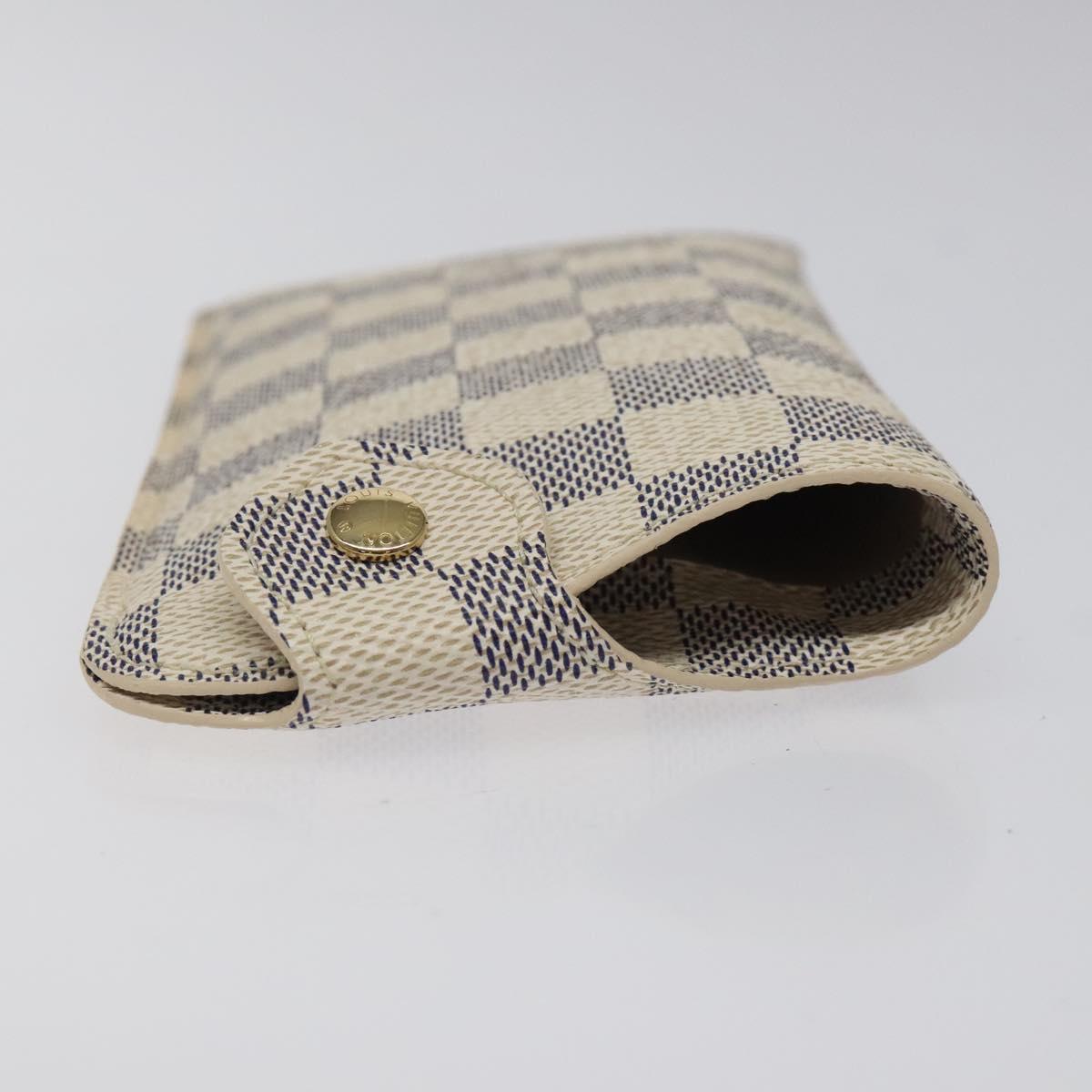 LOUIS VUITTON Damier Azur Etui A Lunettes MM Glasses Case N60025 LV Auth 118558