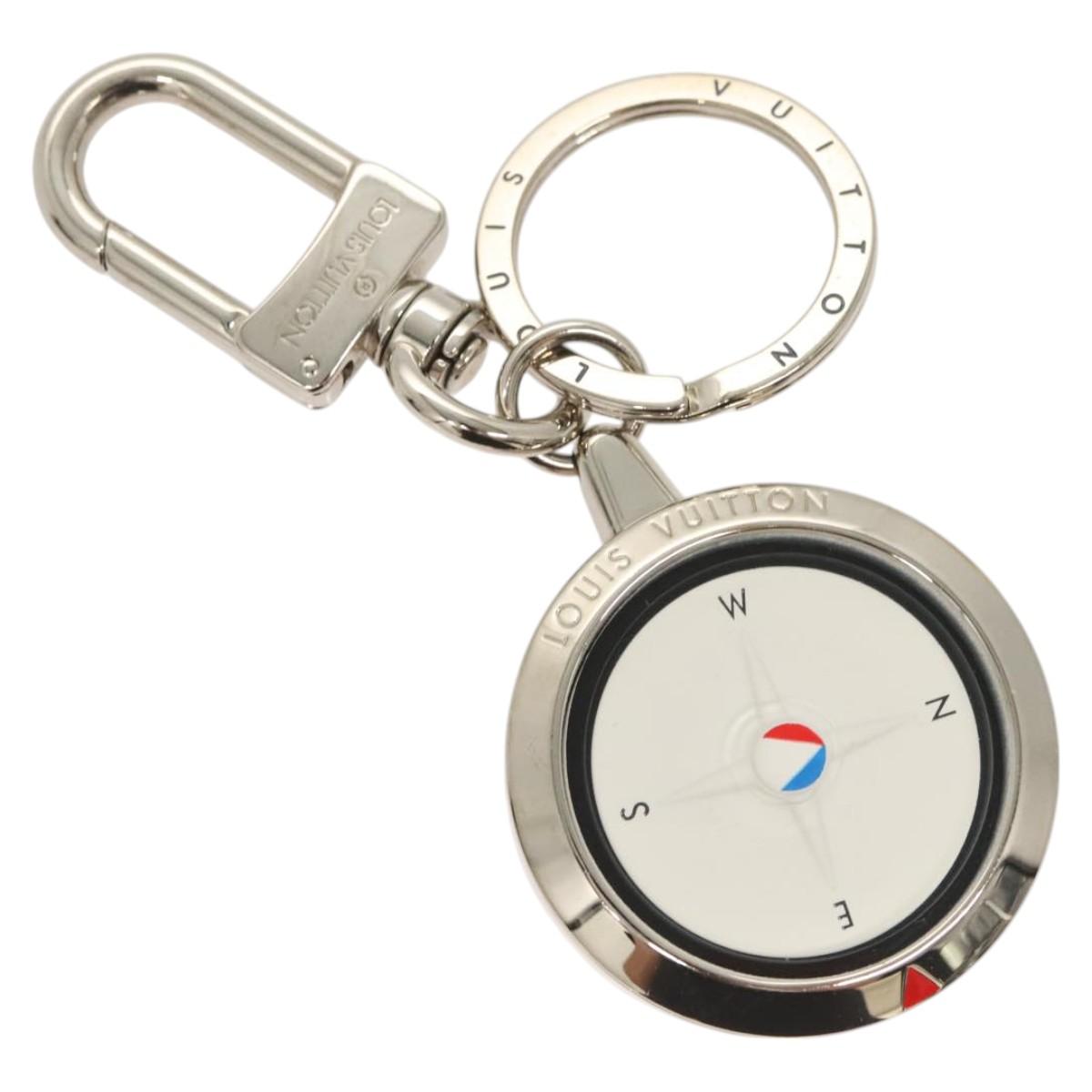 LOUIS VUITTON Porte Cles Compass Charm metal Silver M61915 LV Auth 118562