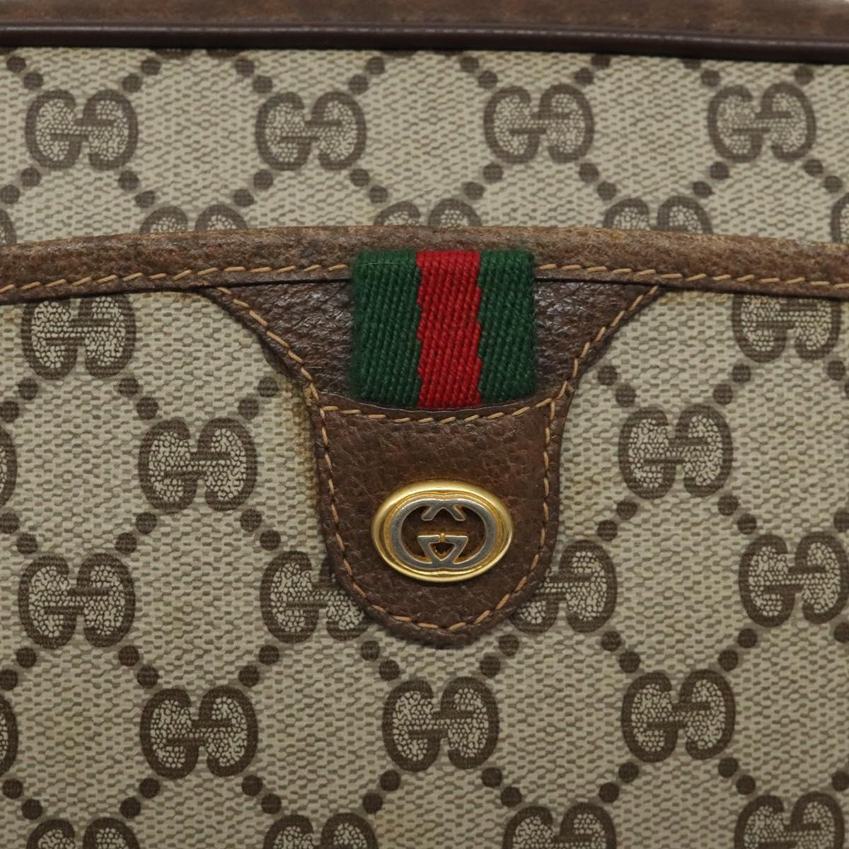 GUCCI GG Supreme Web Sherry Line Shoulder Bag PVC Beige 116 02 089 Auth 118603
