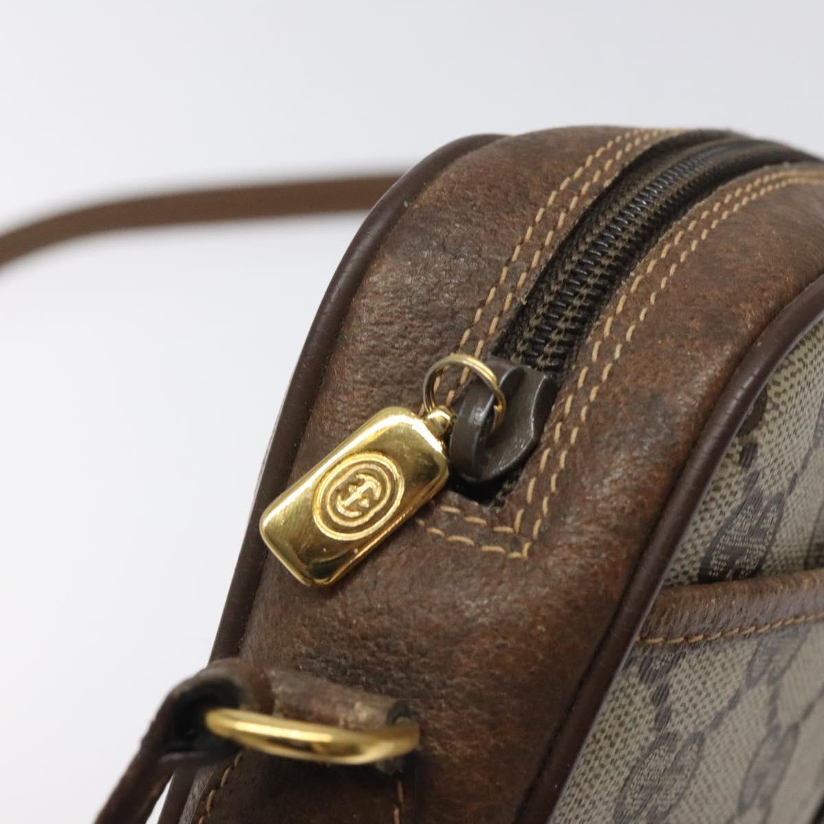 GUCCI GG Supreme Web Sherry Line Shoulder Bag PVC Beige 116 02 089 Auth 118603