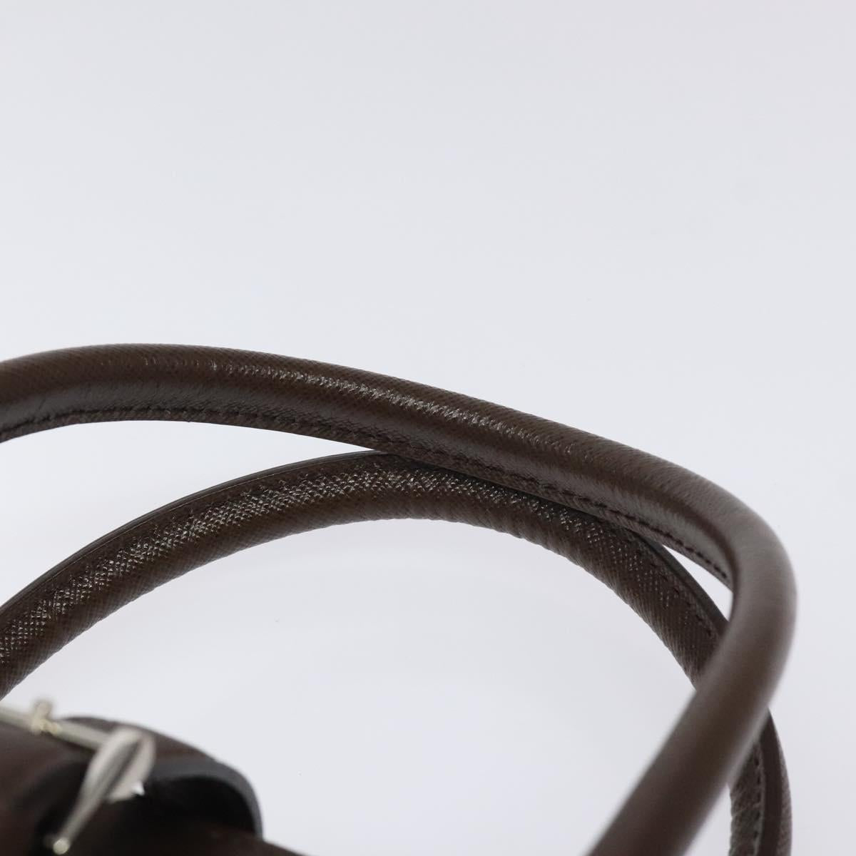 BURBERRY Nova Check Hand Bag Canvas Beige Silver Auth 118612