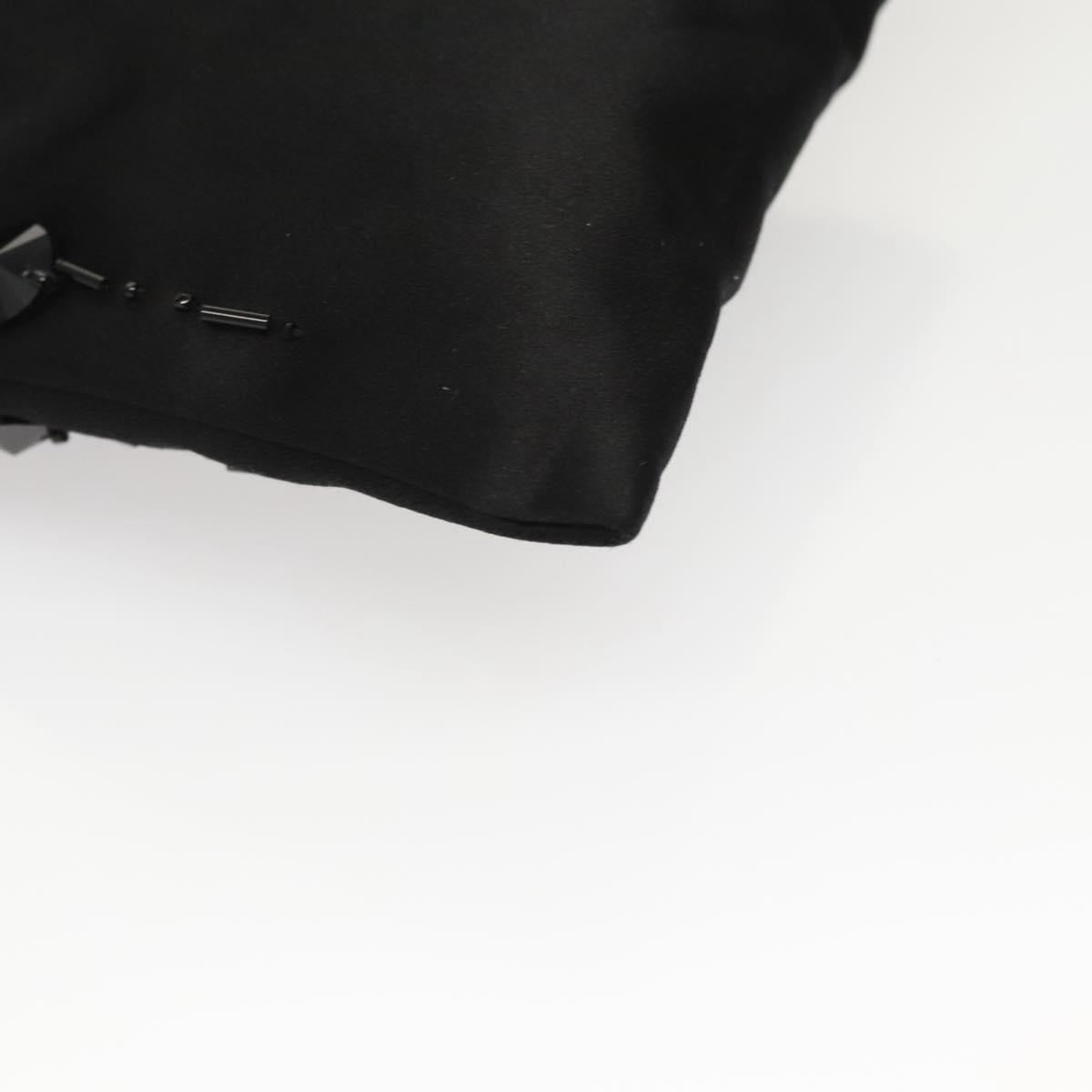 PRADA Shoulder Bag Nylon Black Silver Auth 118631