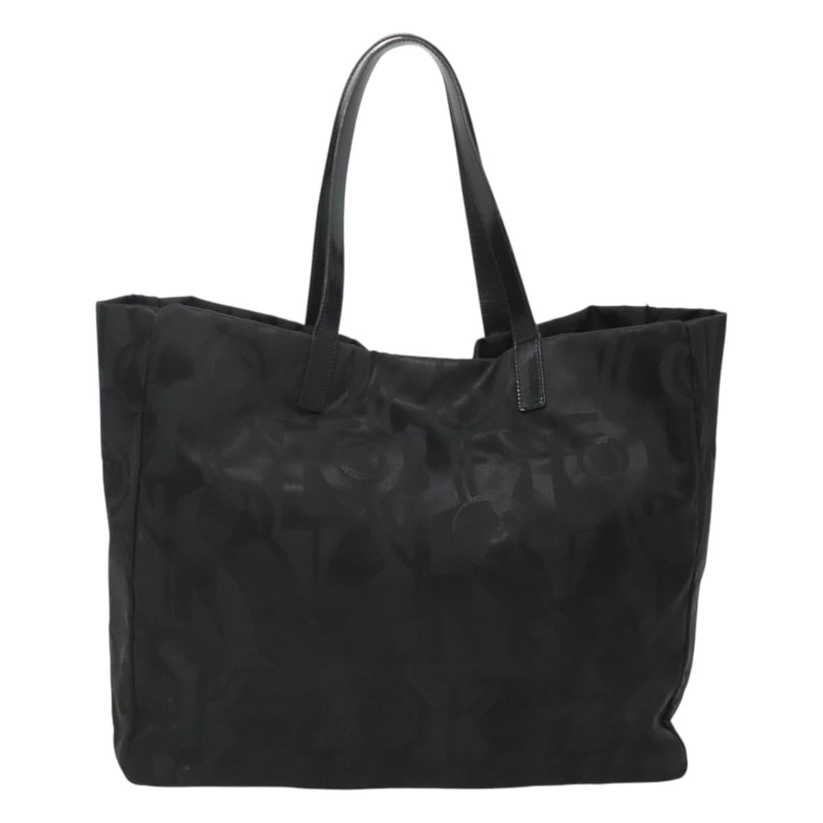 Salvatore Ferragamo Tote Bag Nylon Black Silver Auth 118636