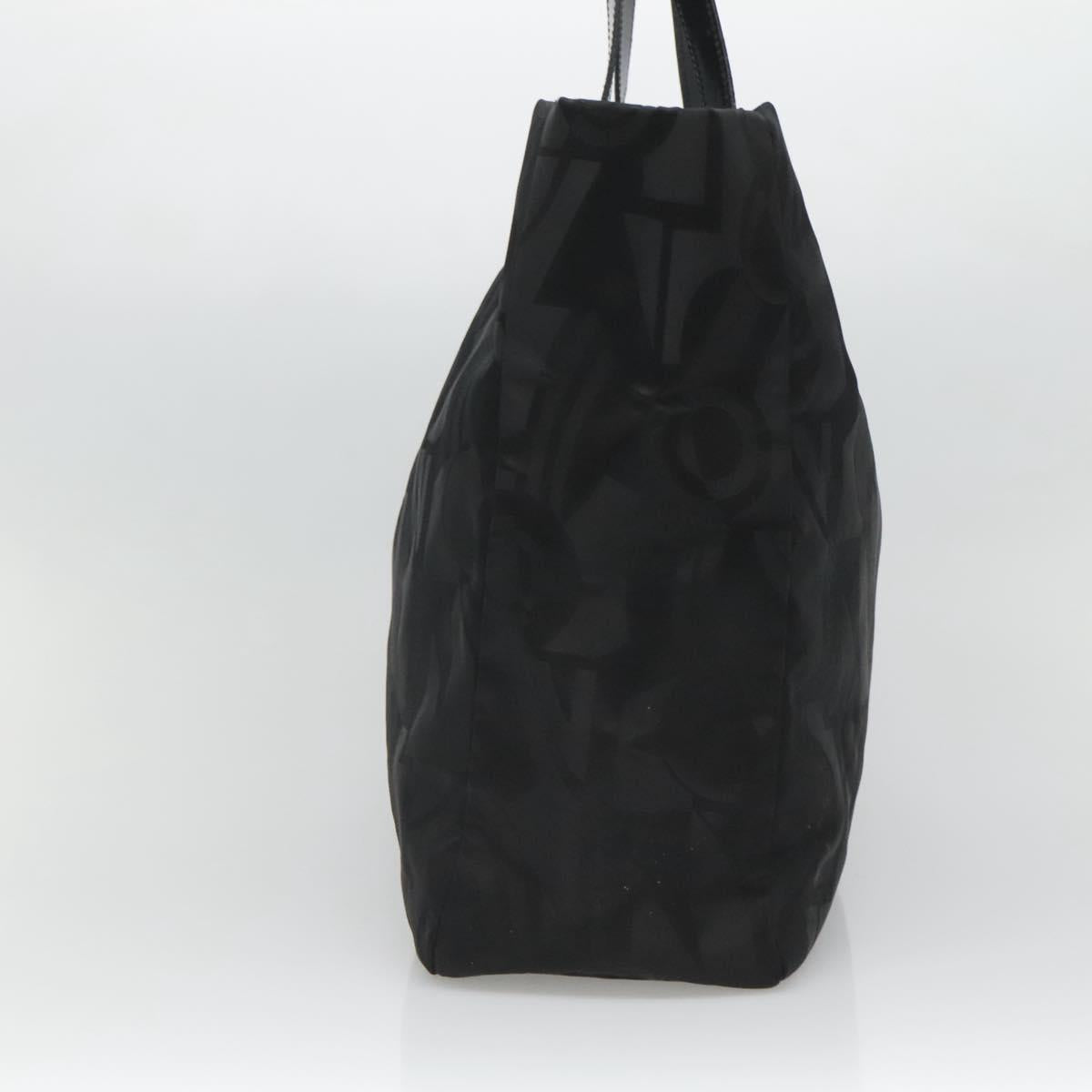 Salvatore Ferragamo Tote Bag Nylon Black Silver Auth 118636
