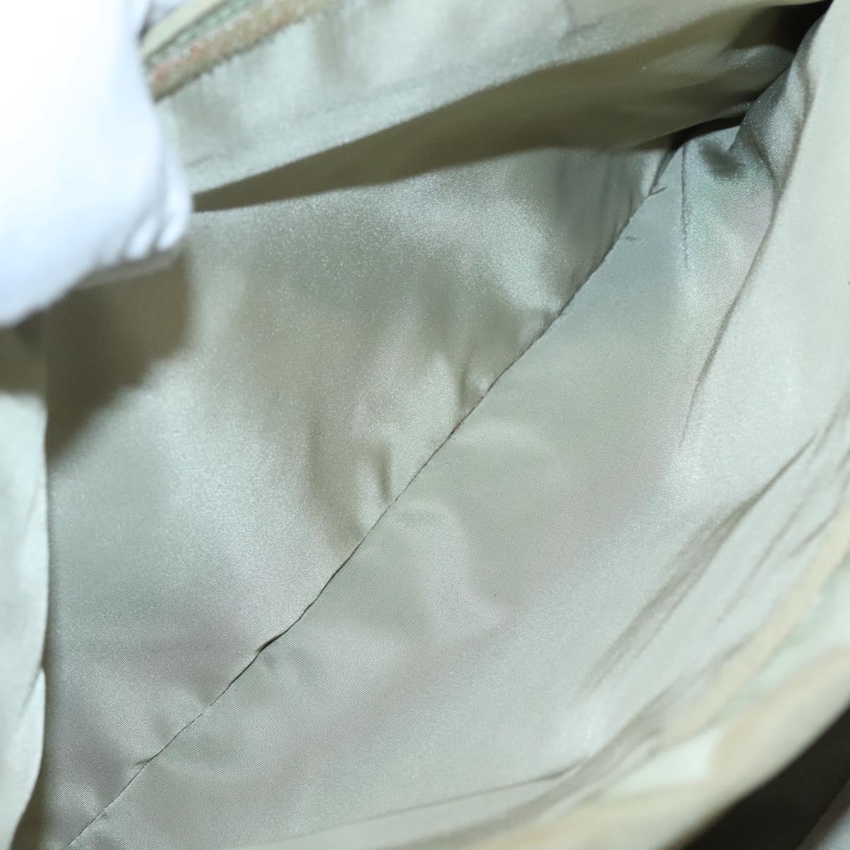 PRADA Tote Bag Nylon Khaki Silver Auth 118637