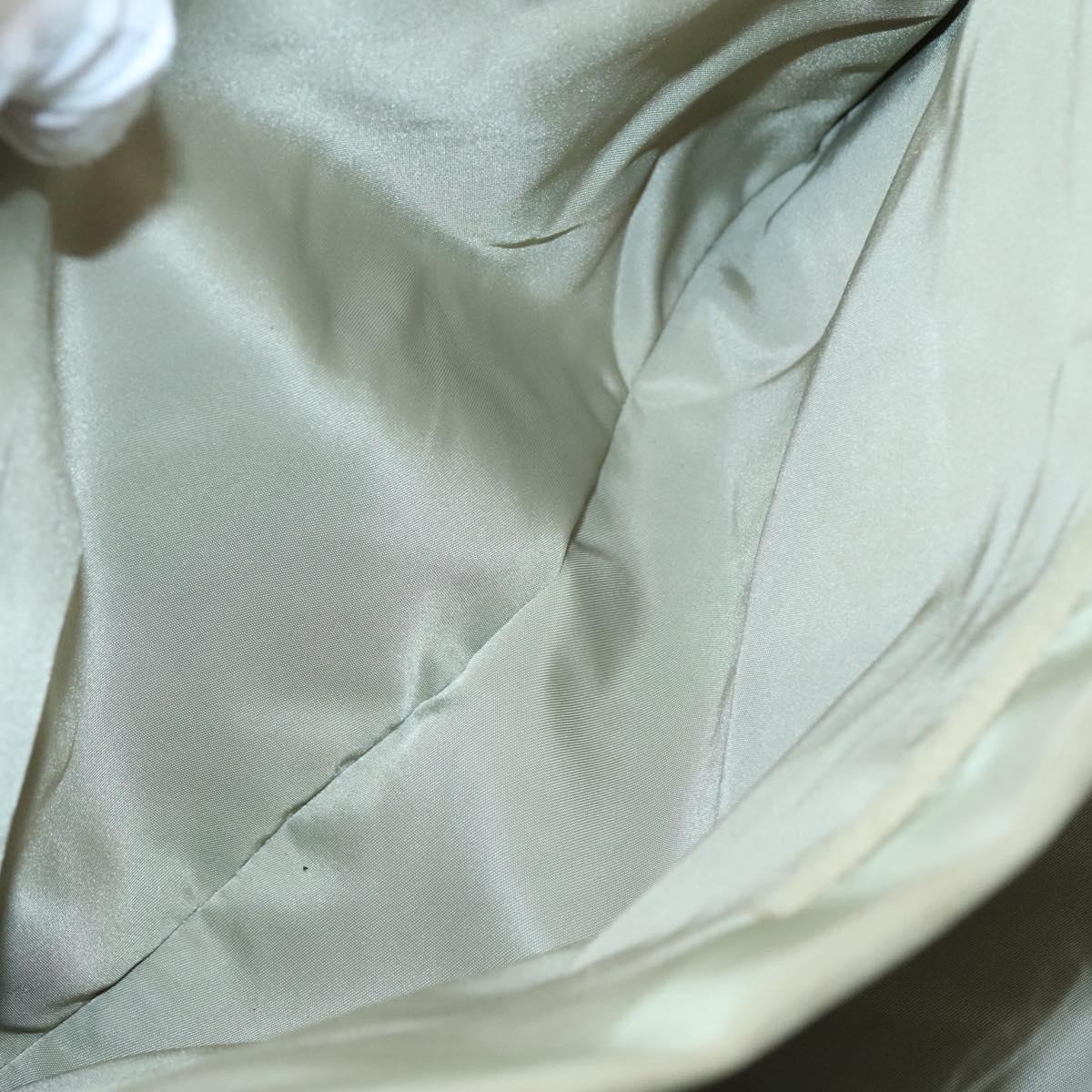 PRADA Tote Bag Nylon Khaki Silver Auth 118637