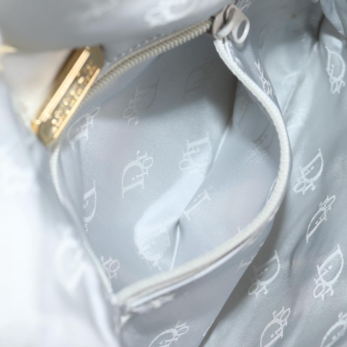Christian Dior Shoulder Bag beads Silver Auth 118639V