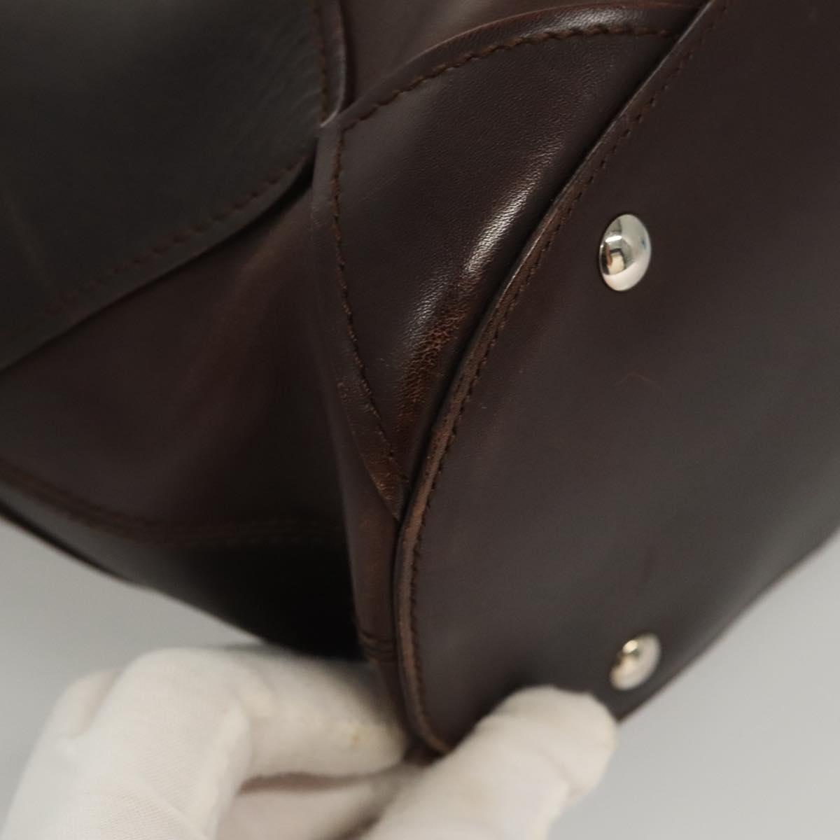 Salvatore Ferragamo Shoulder Bag Leather Brown Auth 118651