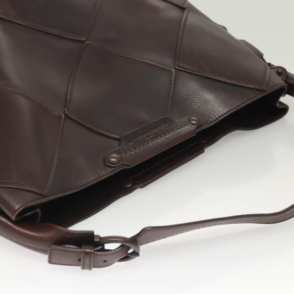 Salvatore Ferragamo Shoulder Bag Leather Brown Auth 118651
