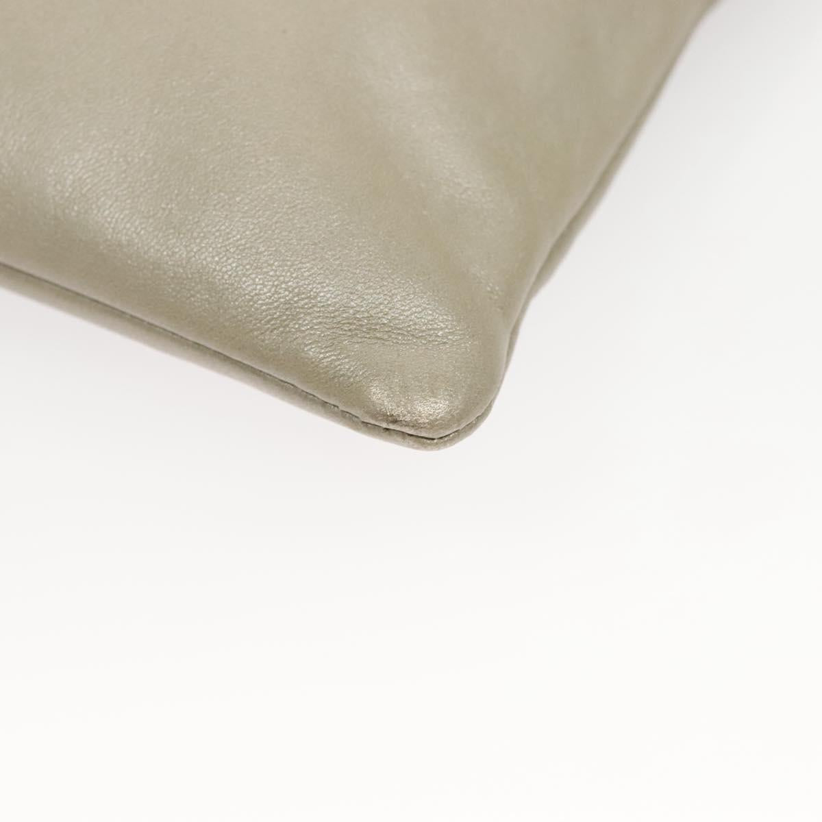 LOEWE Shoulder Bag Leather Gray Gold Auth 118663