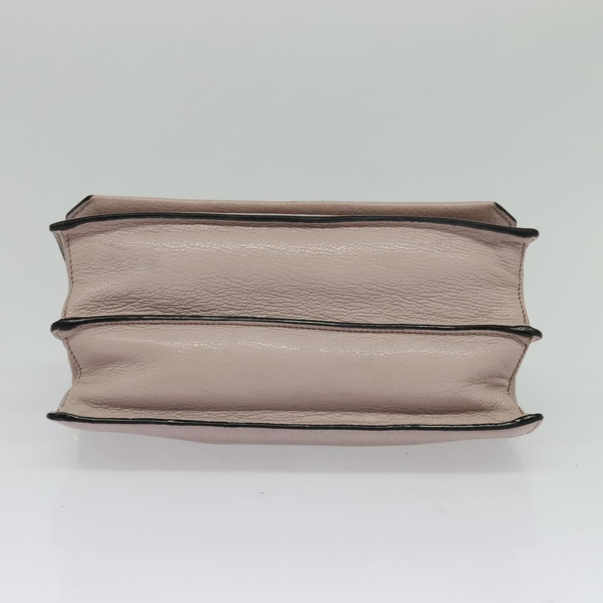 Miu Miu Hand Bag Leather 2way Pink Gold Auth 118666