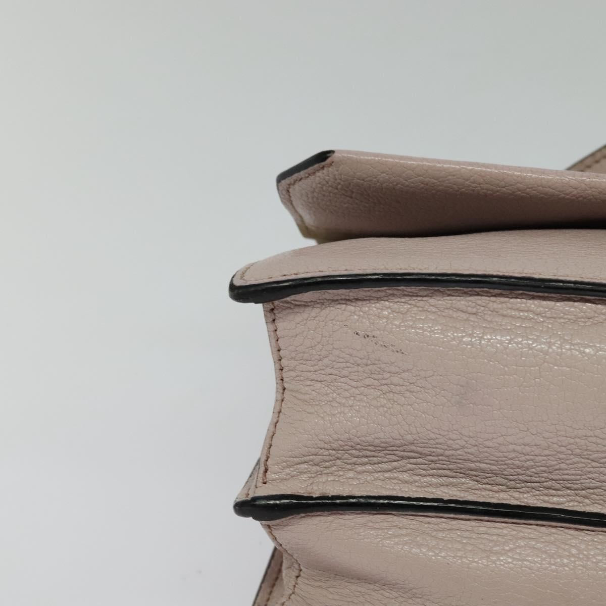 Miu Miu Hand Bag Leather 2way Pink Gold Auth 118666